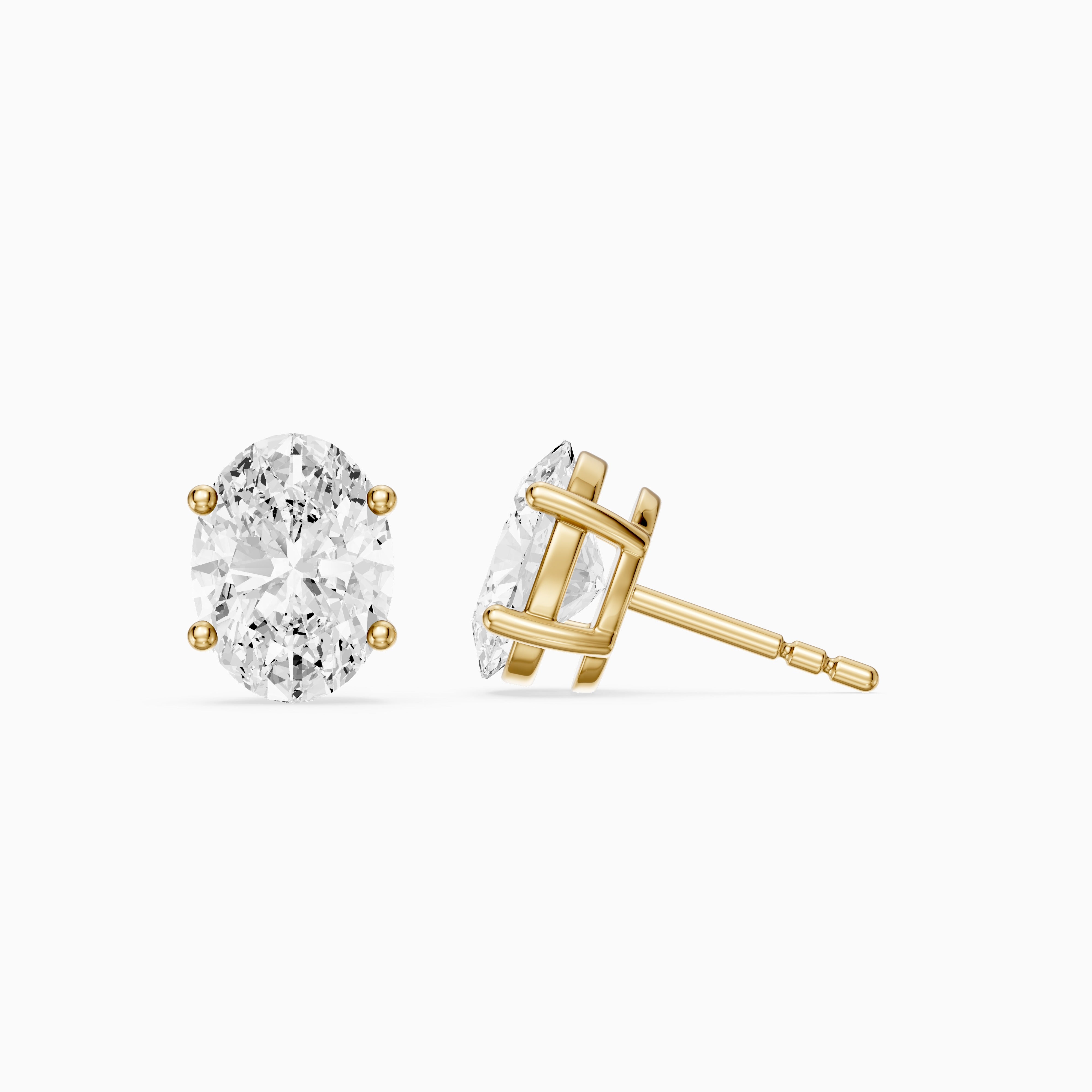 Aoife Oval Cut Lab Grown Diamond Basket Set Stud Earrings