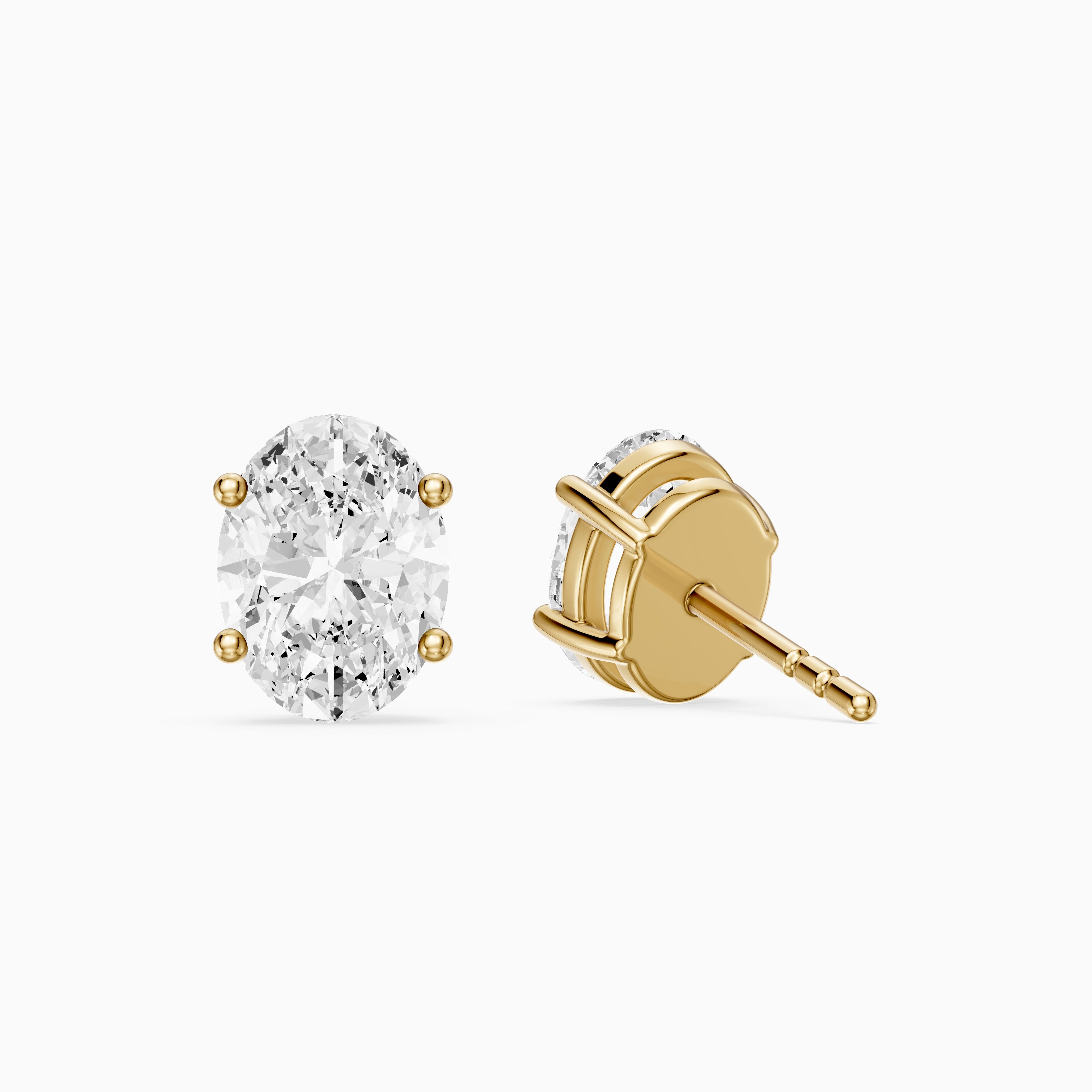 Aoife Oval Cut Lab Grown Diamond Basket Set Stud Earrings