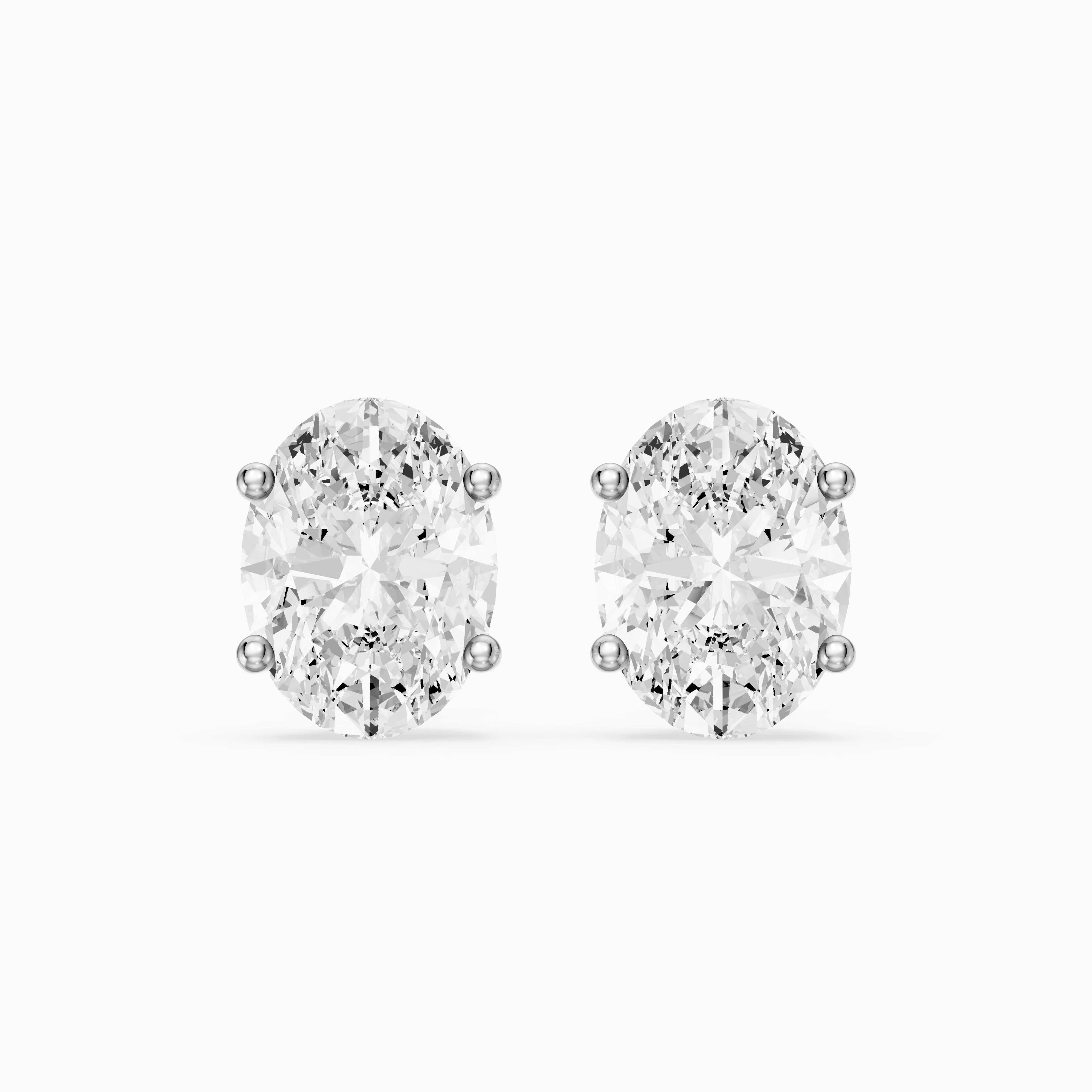 Aoife Oval Cut Lab Grown Diamond Basket Set Stud Earrings