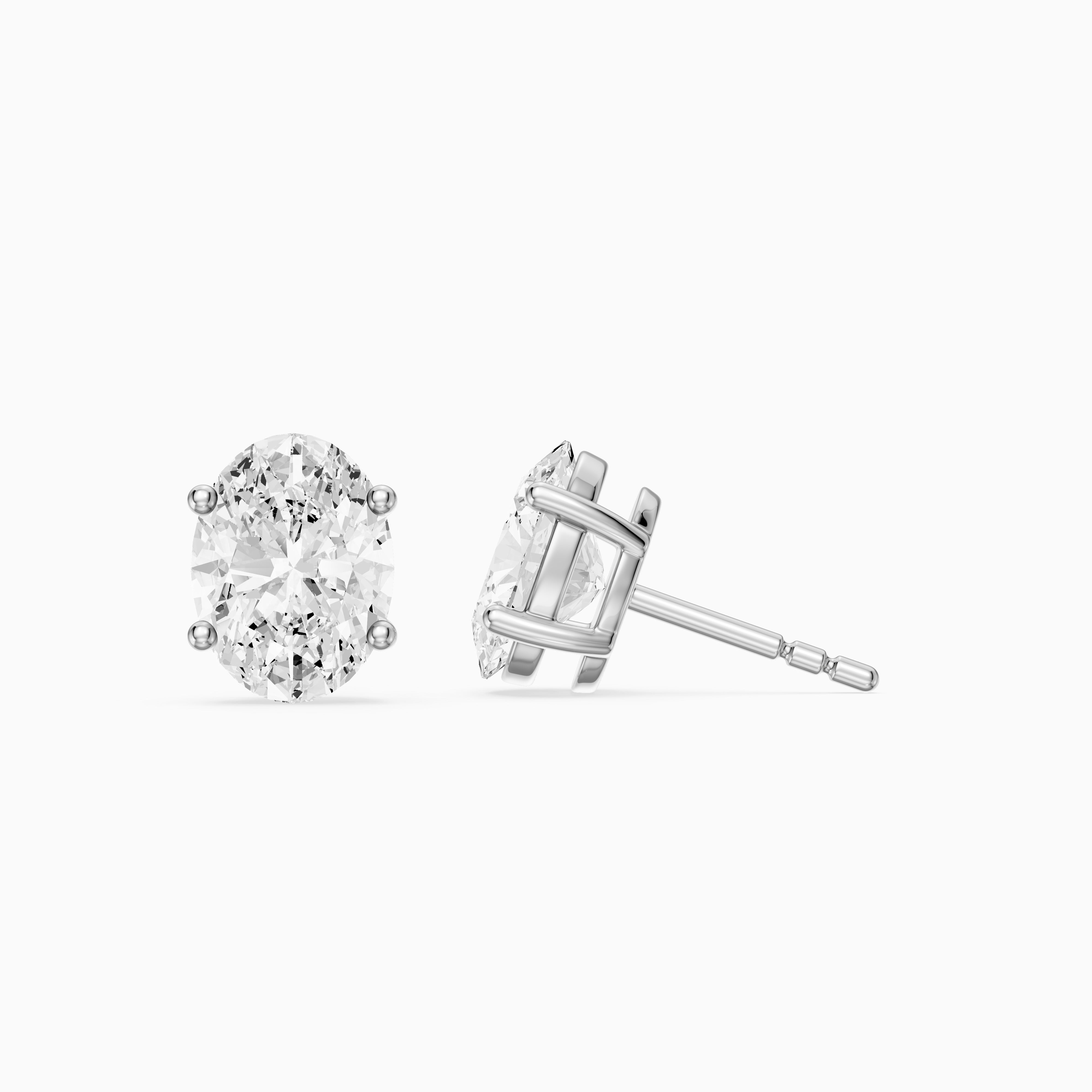 Aoife Oval Cut Lab Grown Diamond Basket Set Stud Earrings
