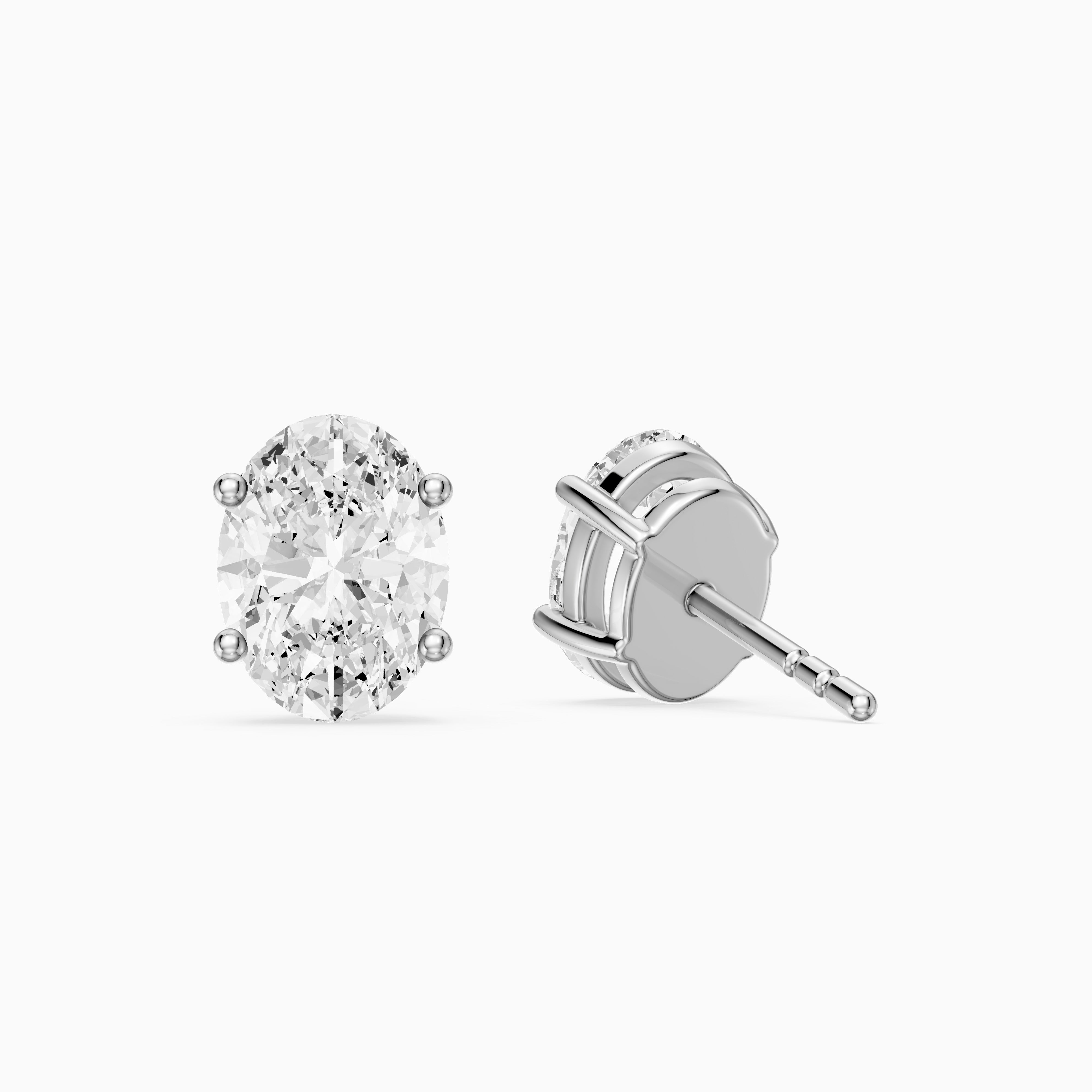 Aoife Oval Cut Lab Grown Diamond Basket Set Stud Earrings