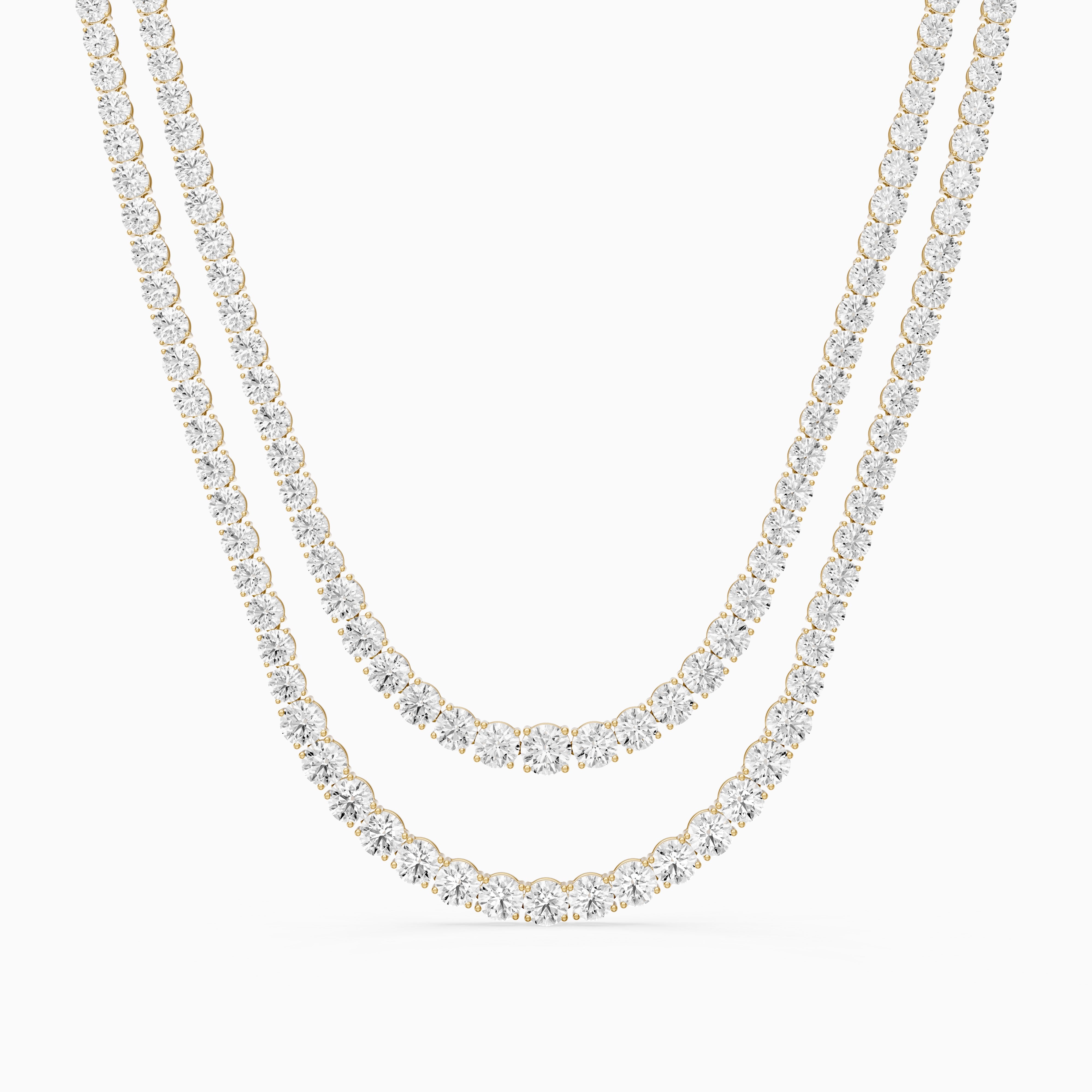Jocelyn Double Row Round Cut Lab Grown Diamond Tennis Necklace