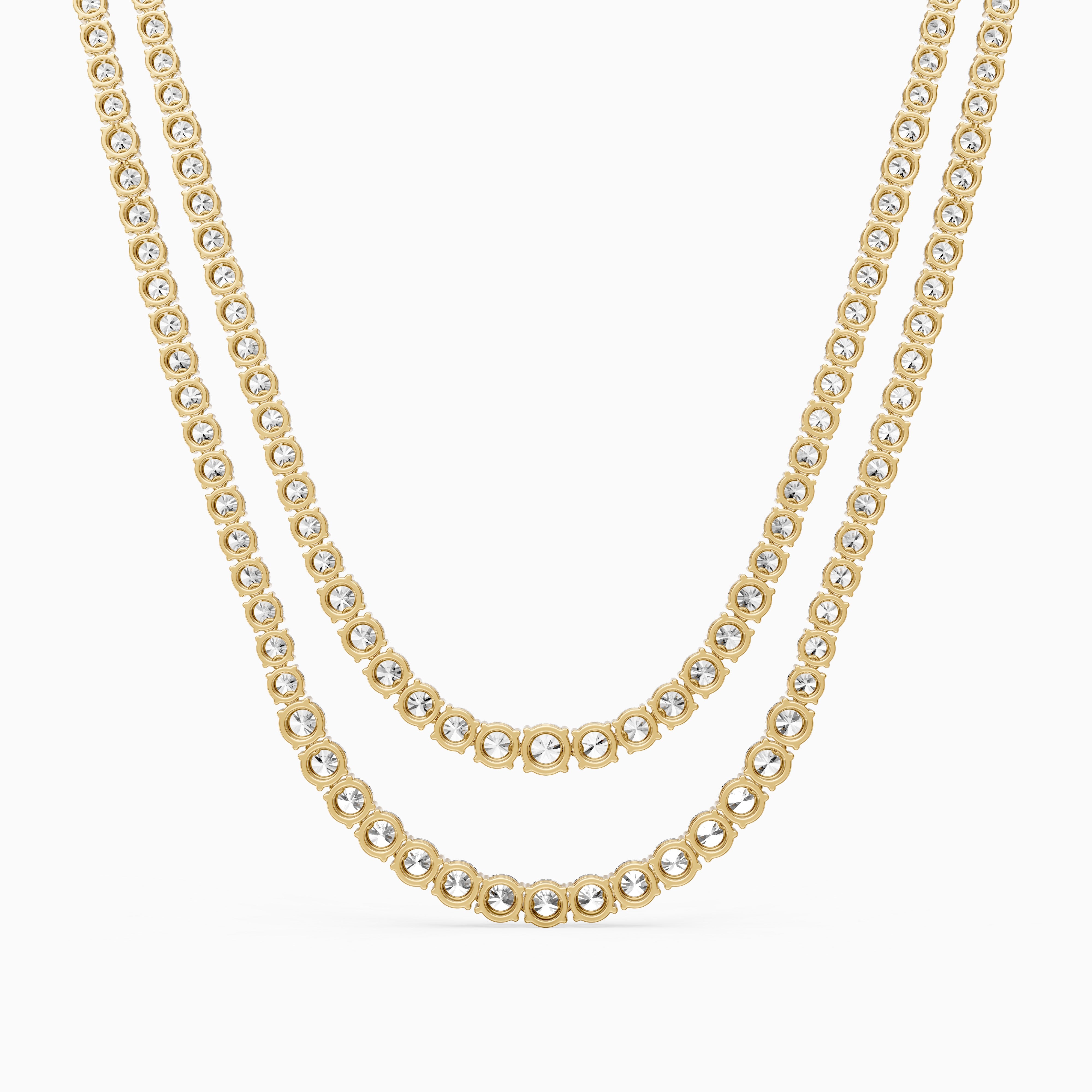 Jocelyn Double Row Round Cut Lab Grown Diamond Tennis Necklace