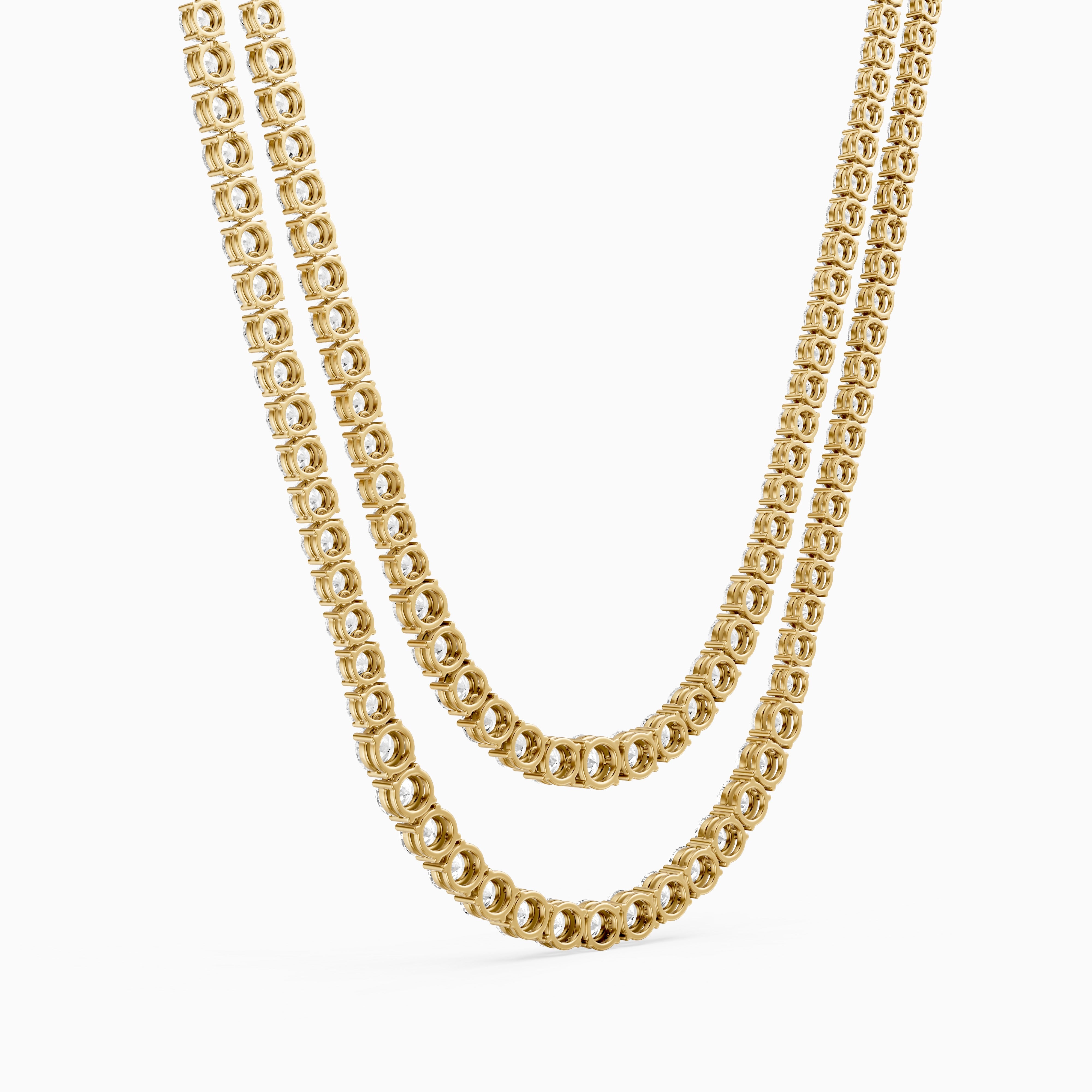 Jocelyn Double Row Round Cut Lab Grown Diamond Tennis Necklace