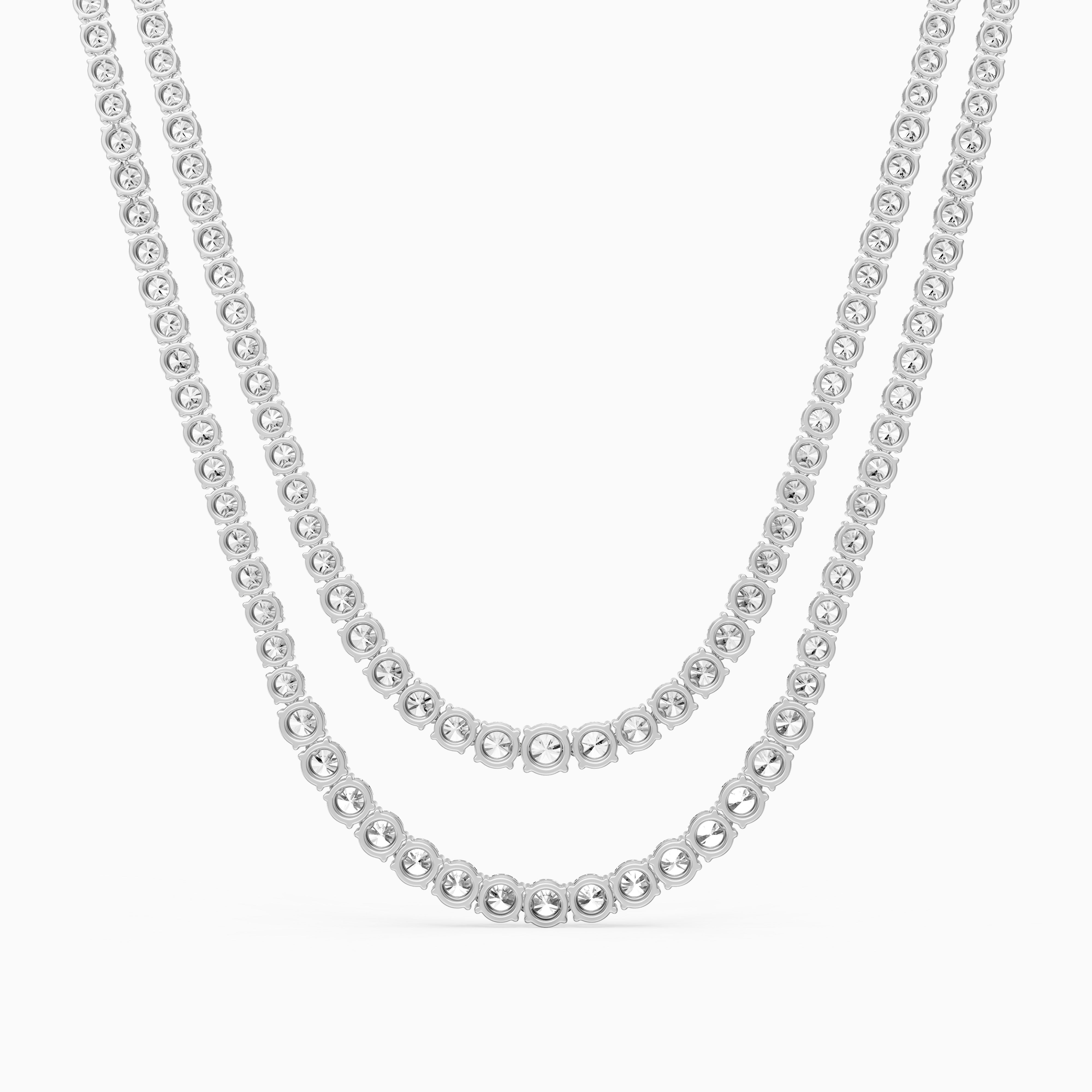 Jocelyn Double Row Round Cut Lab Grown Diamond Tennis Necklace