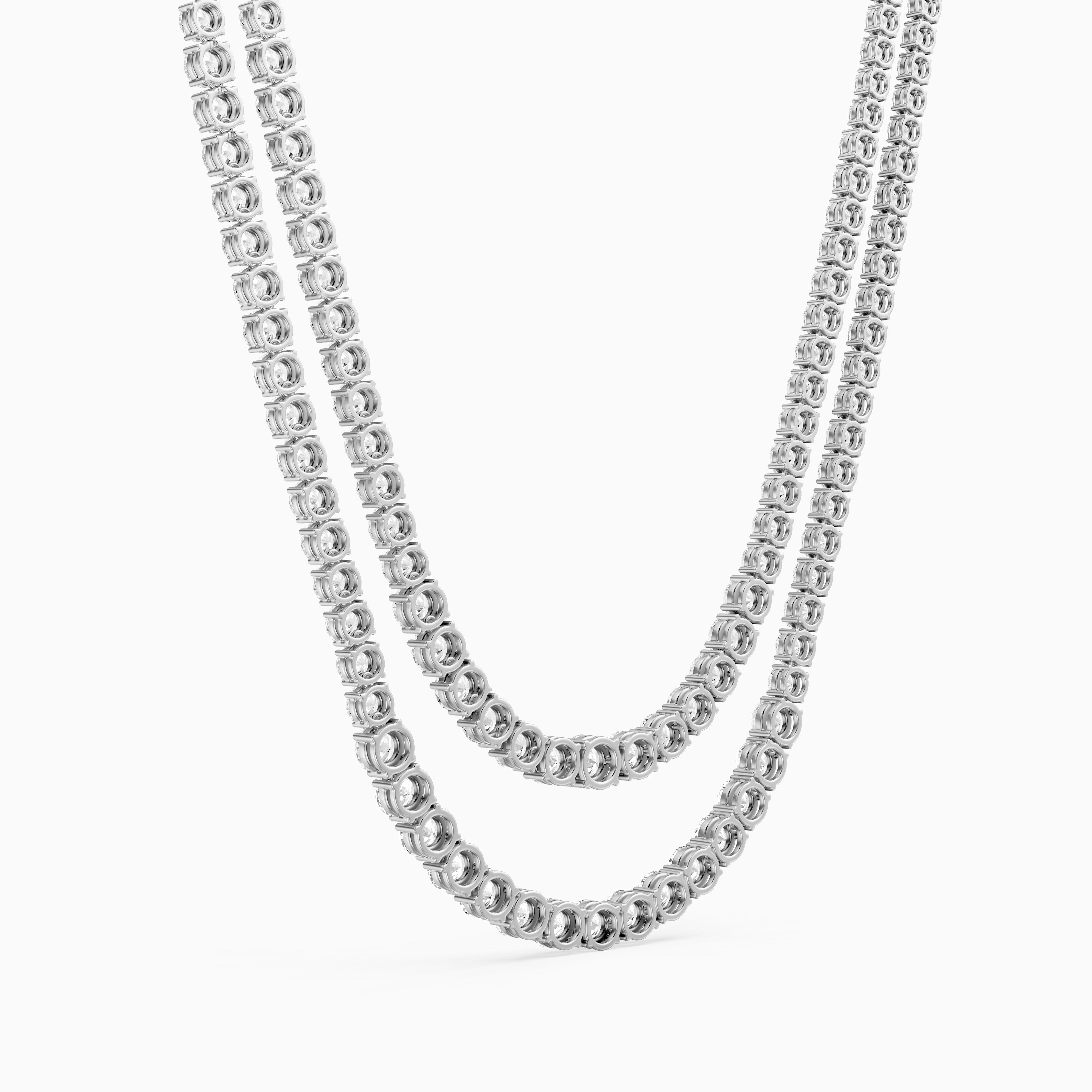 Jocelyn Double Row Round Cut Lab Grown Diamond Tennis Necklace