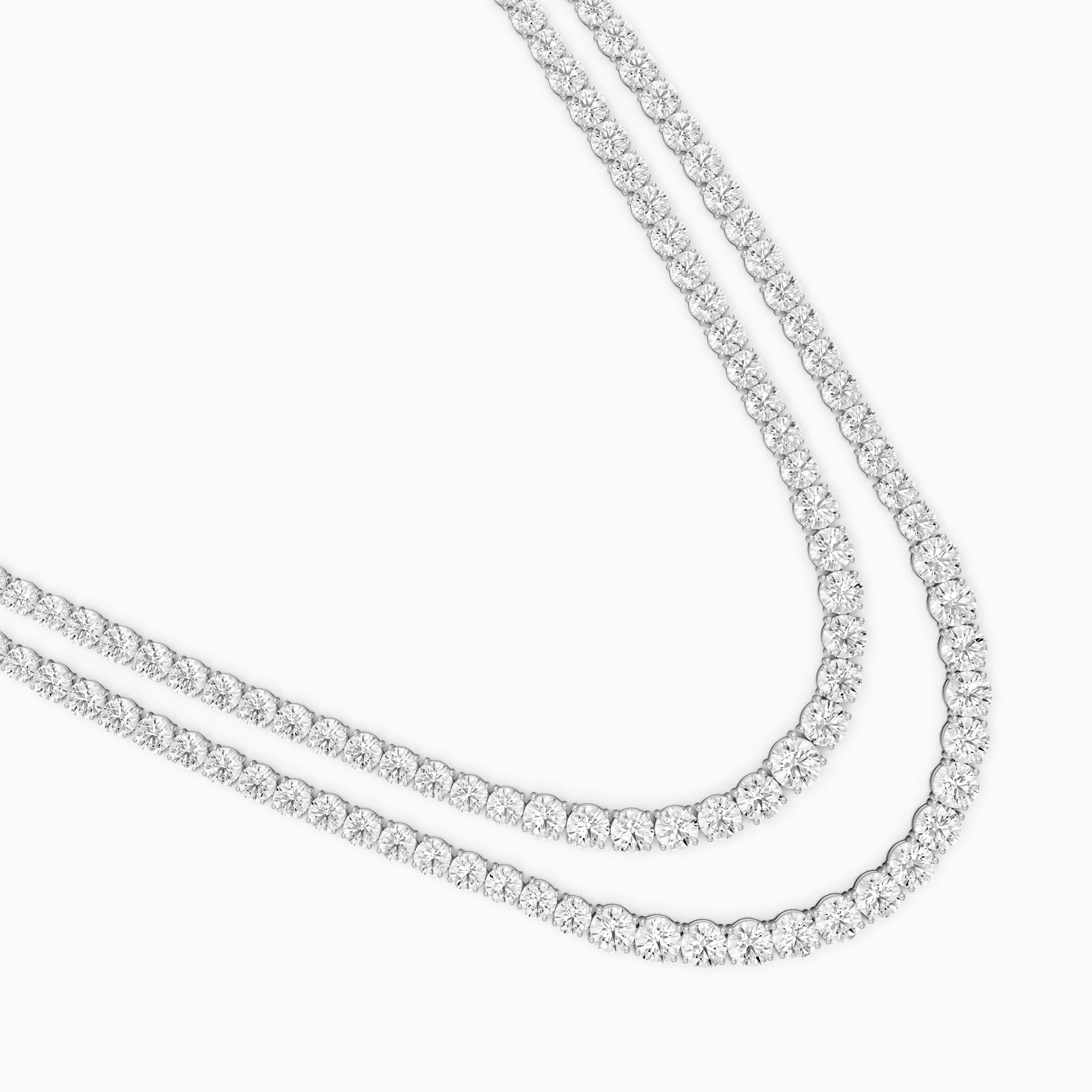 Jocelyn Double Row Round Cut Lab Grown Diamond Tennis Necklace