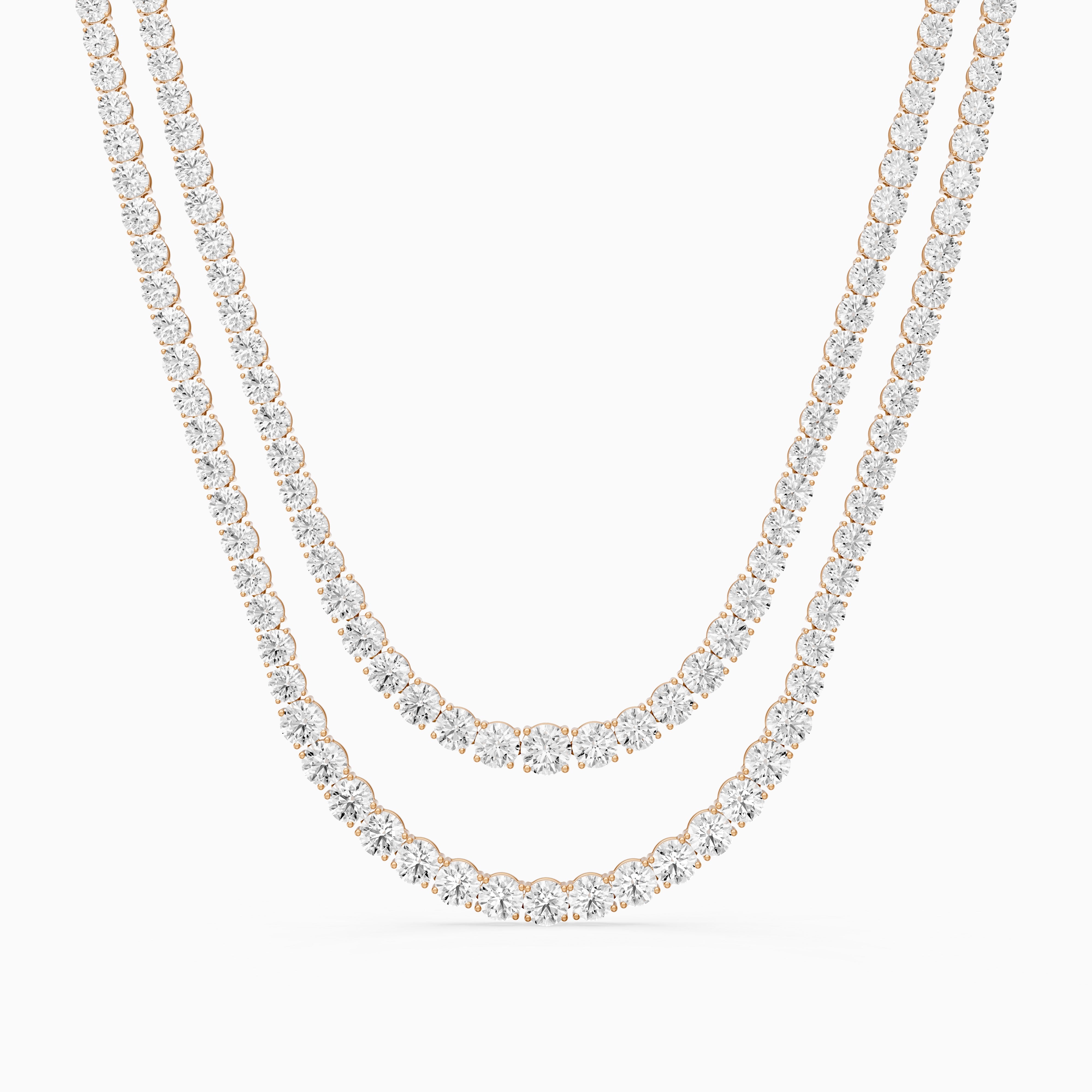 Jocelyn Double Row Round Cut Lab Grown Diamond Tennis Necklace