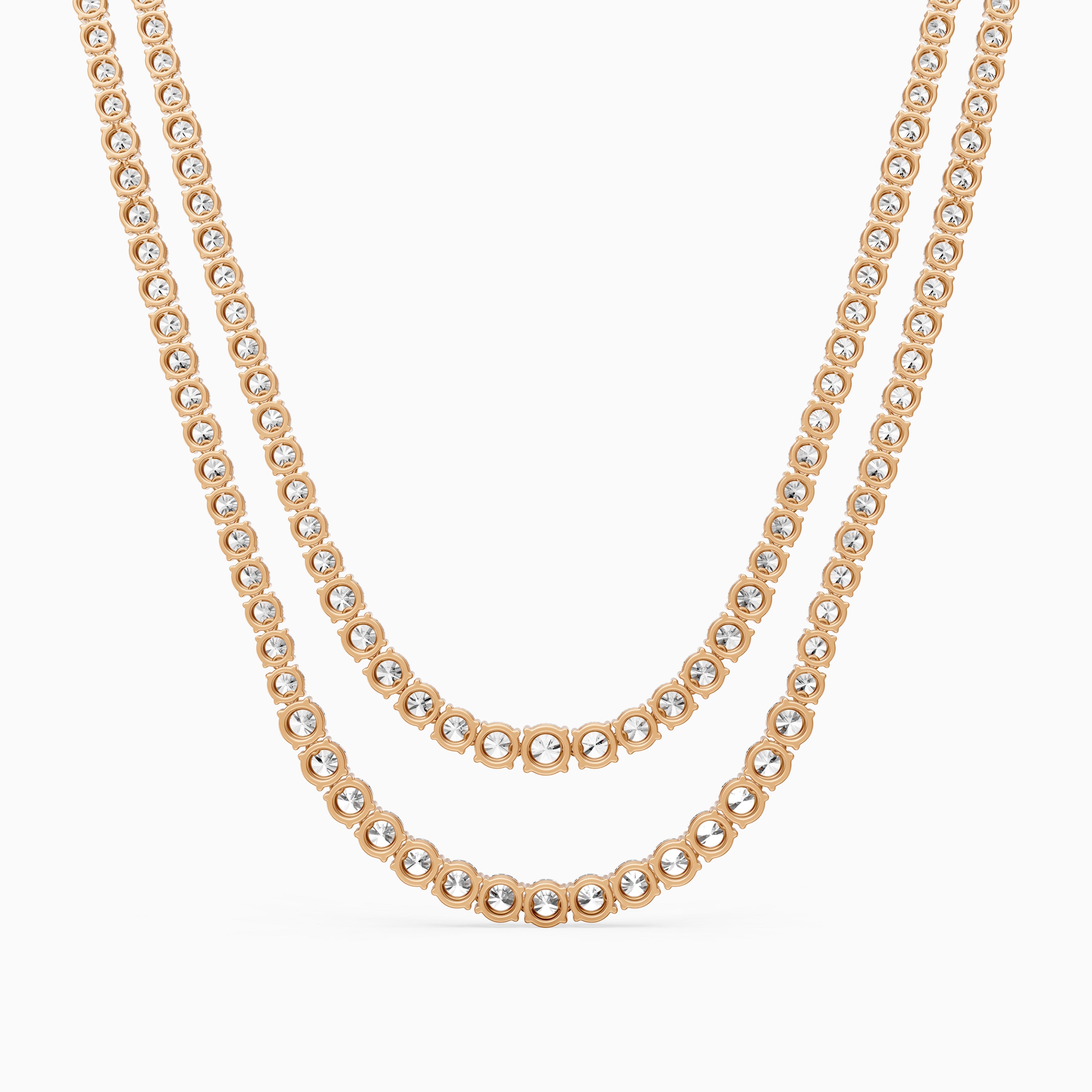 Jocelyn Double Row Round Cut Lab Grown Diamond Tennis Necklace