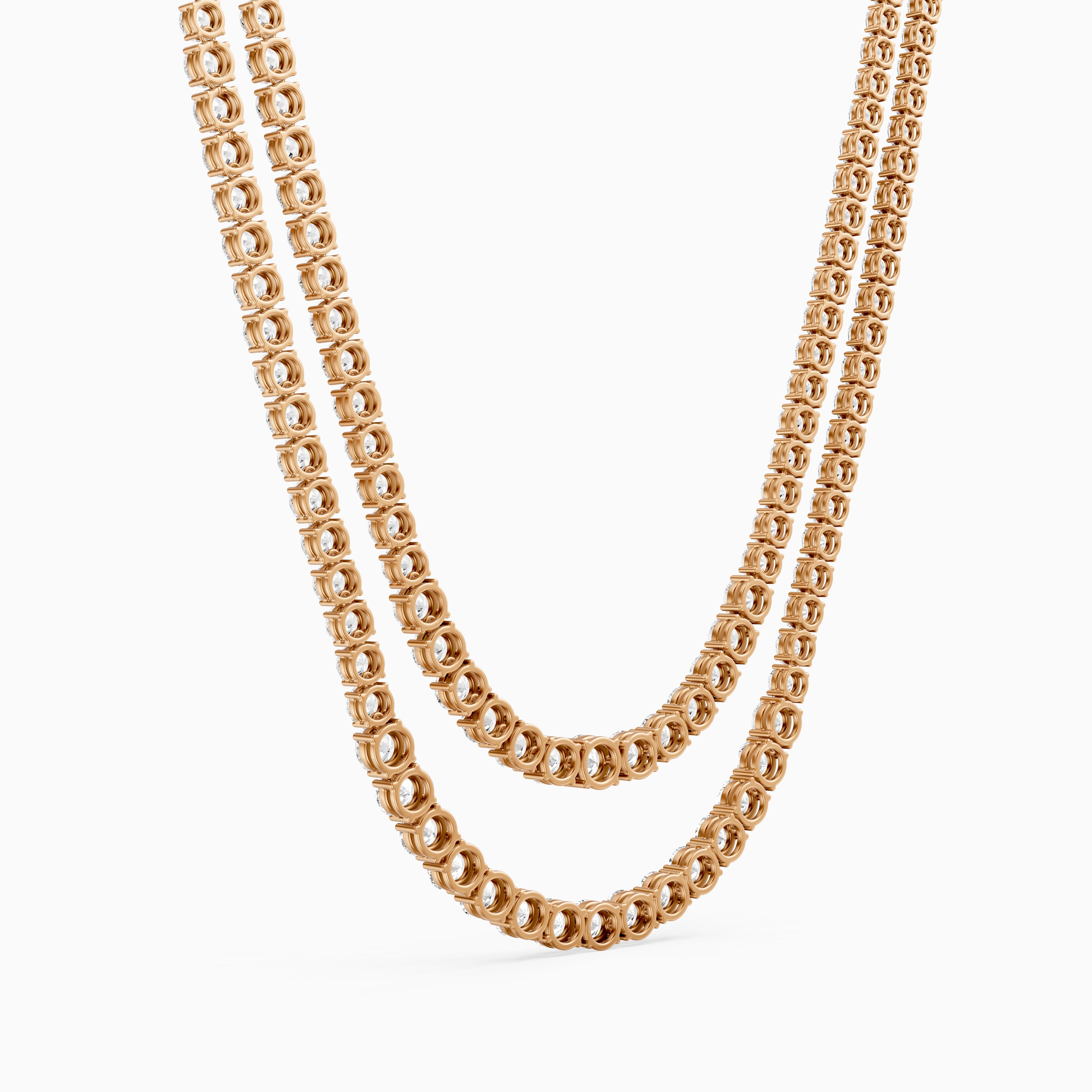 Jocelyn Double Row Round Cut Lab Grown Diamond Tennis Necklace