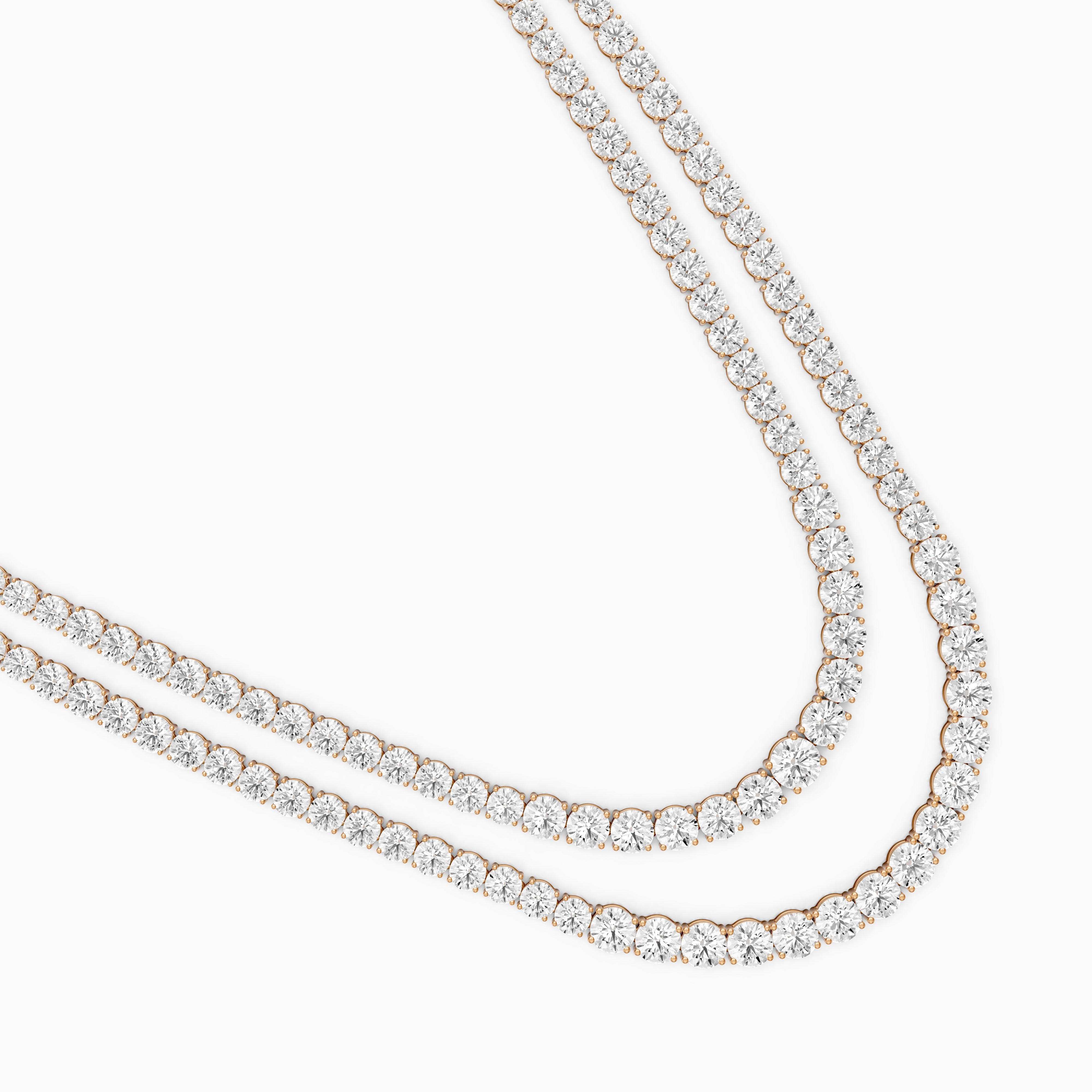 Jocelyn Double Row Round Cut Lab Grown Diamond Tennis Necklace