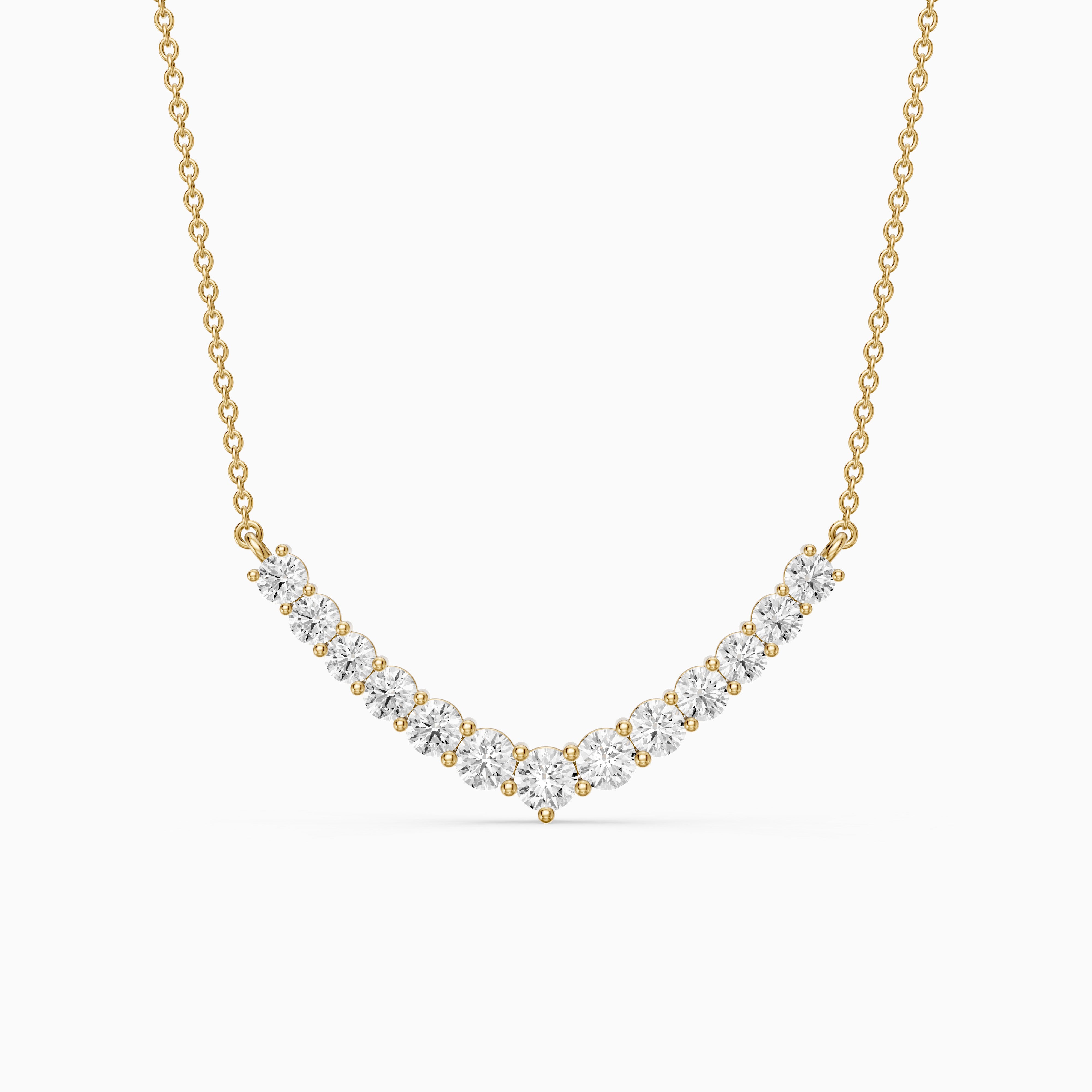 Drew Round Lab Grown Diamond Curve Necklace