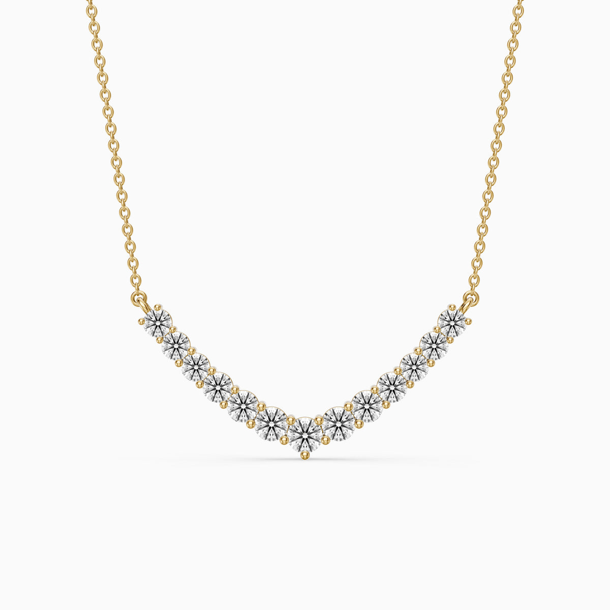Drew Round Lab Grown Diamond Curve Necklace