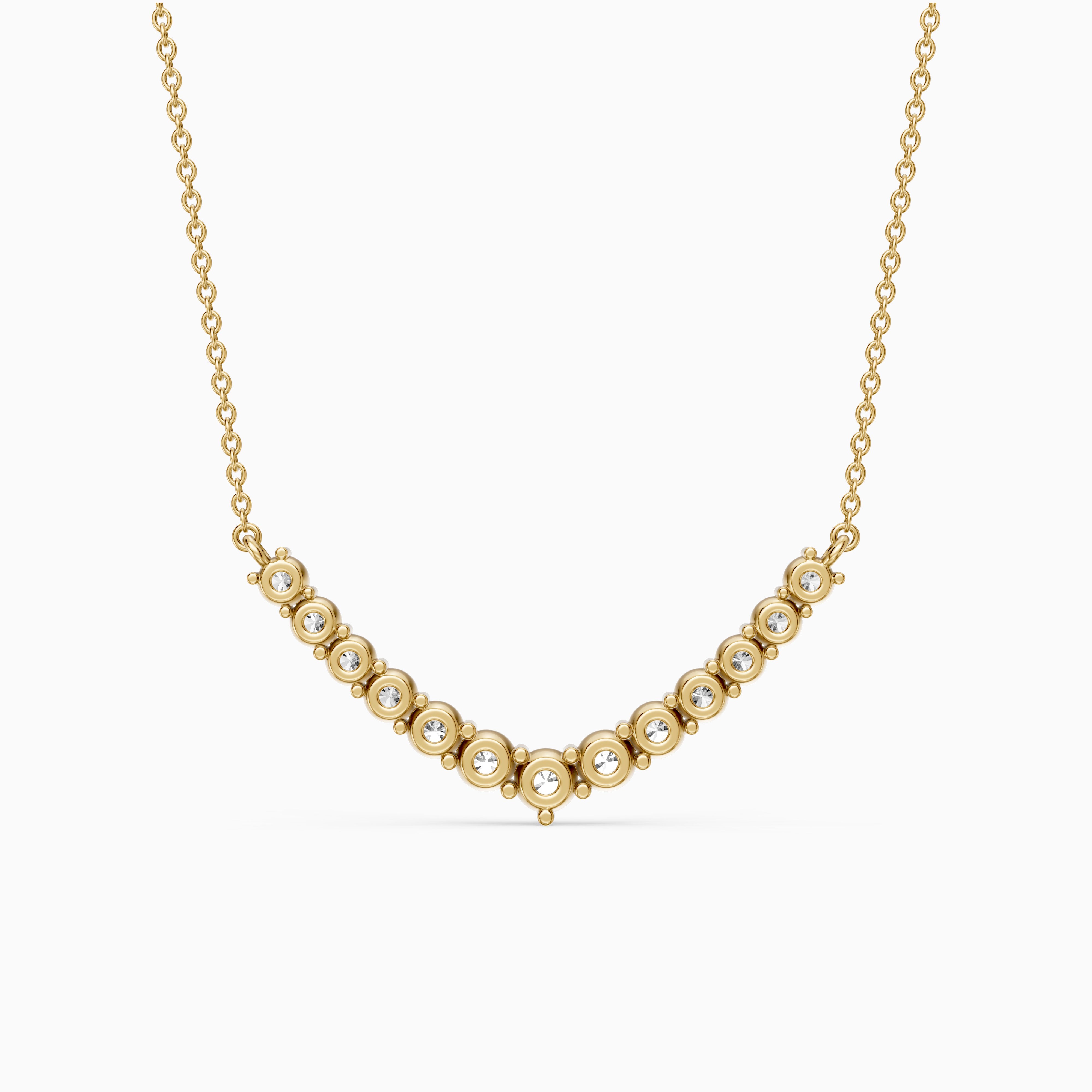 Drew Round Lab Grown Diamond Curve Necklace