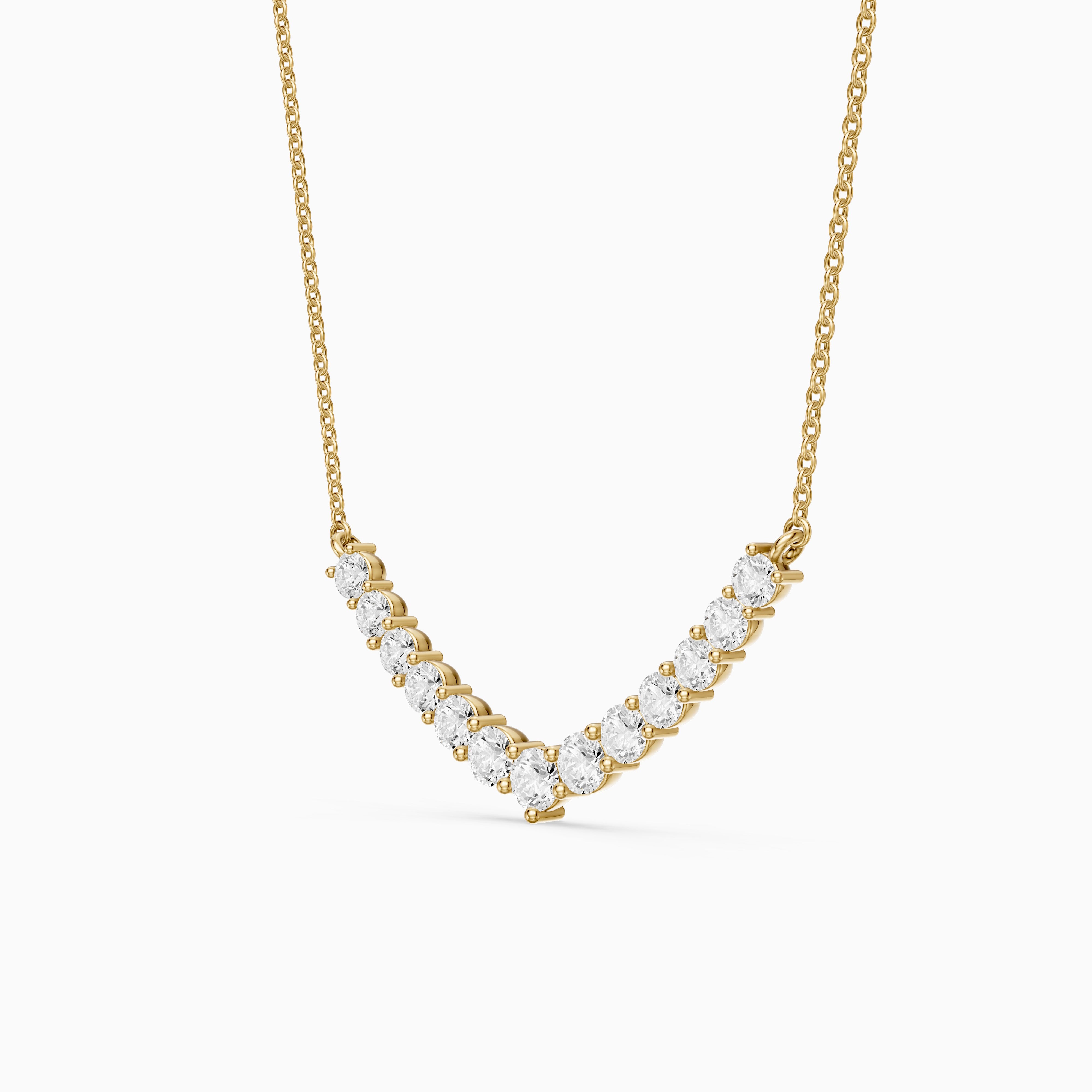 Drew Round Lab Grown Diamond Curve Necklace