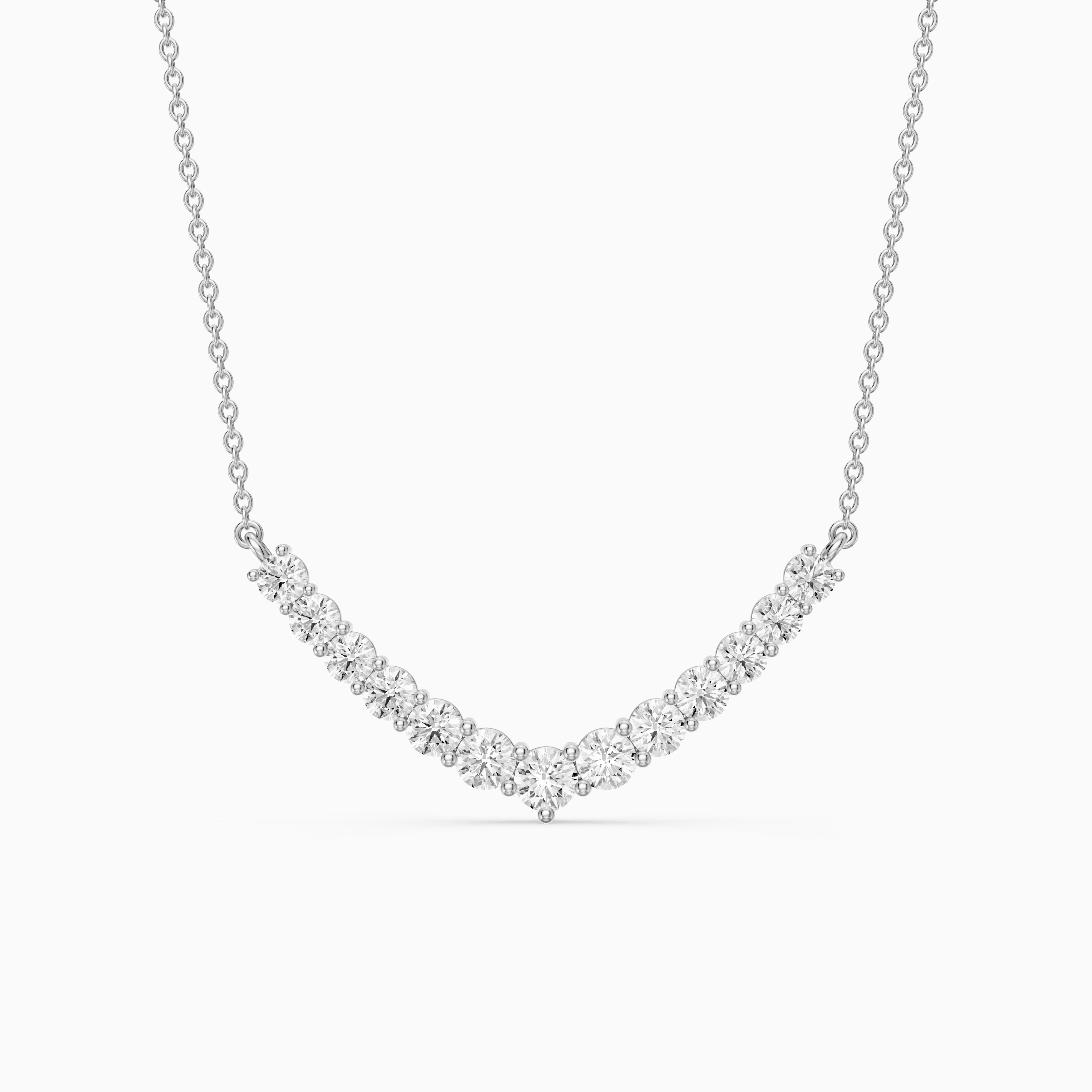 Drew Round Lab Grown Diamond Curve Necklace
