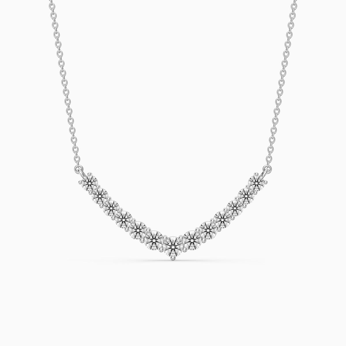 Drew Round Lab Grown Diamond Curve Necklace