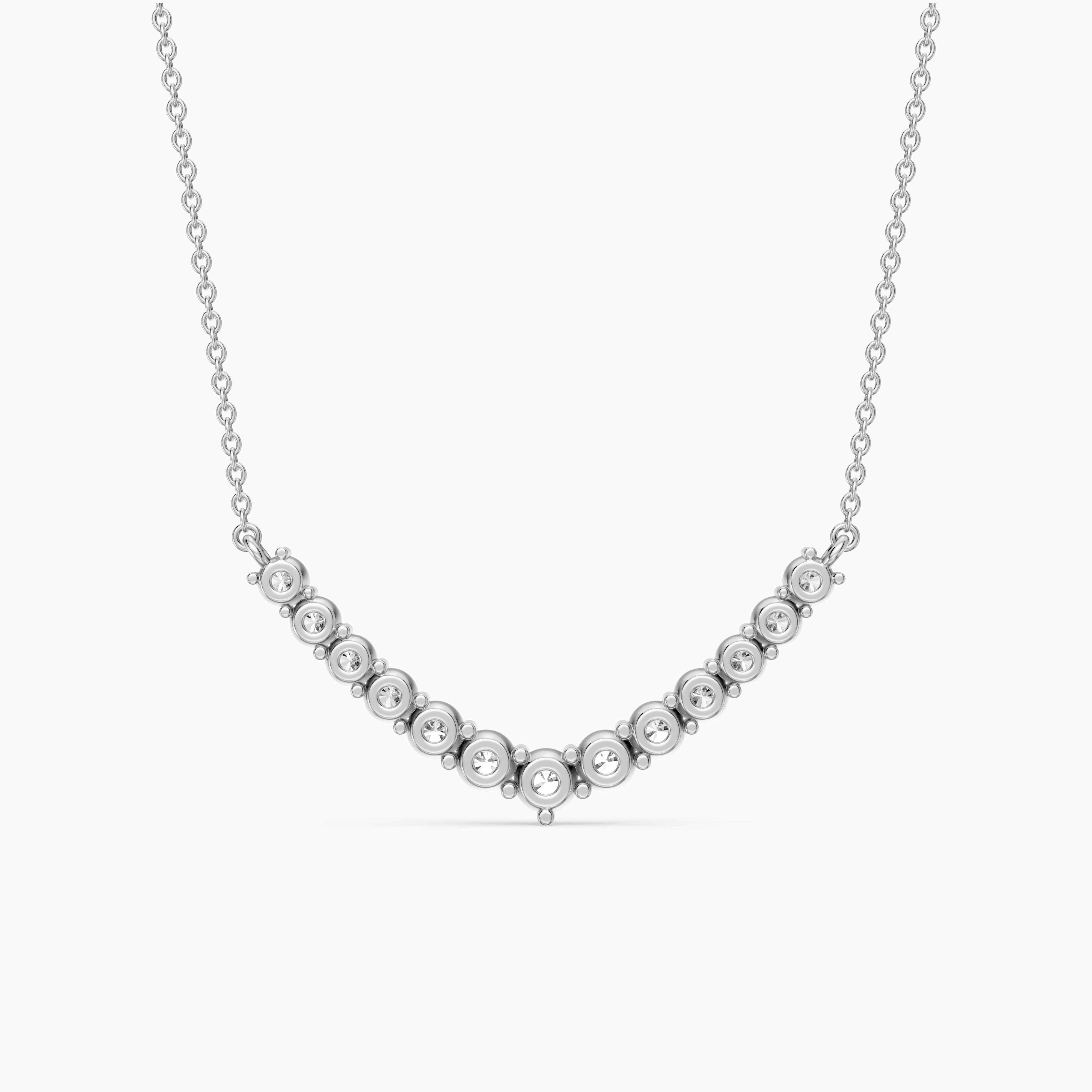 Drew Round Lab Grown Diamond Curve Necklace