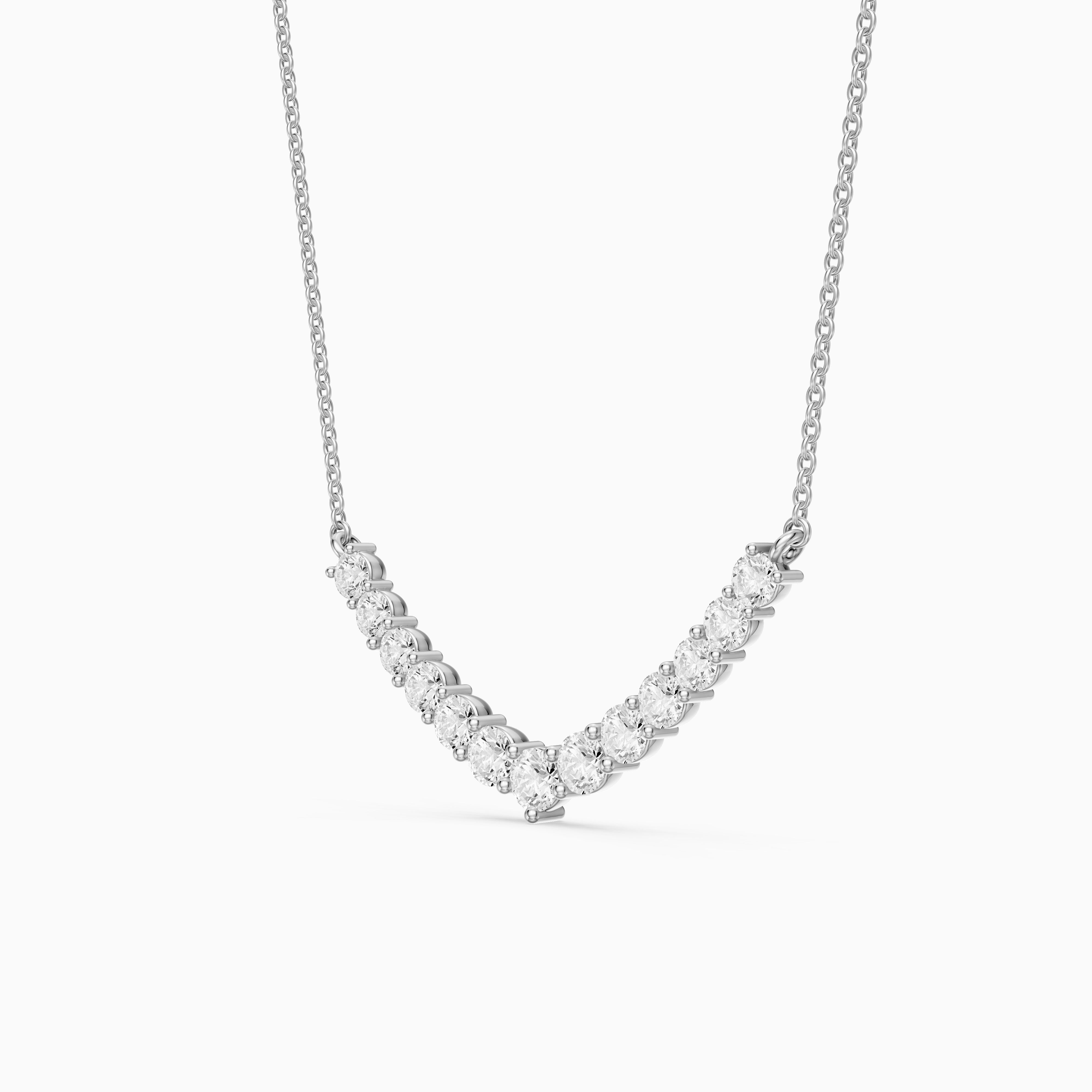 Drew Round Lab Grown Diamond Curve Necklace