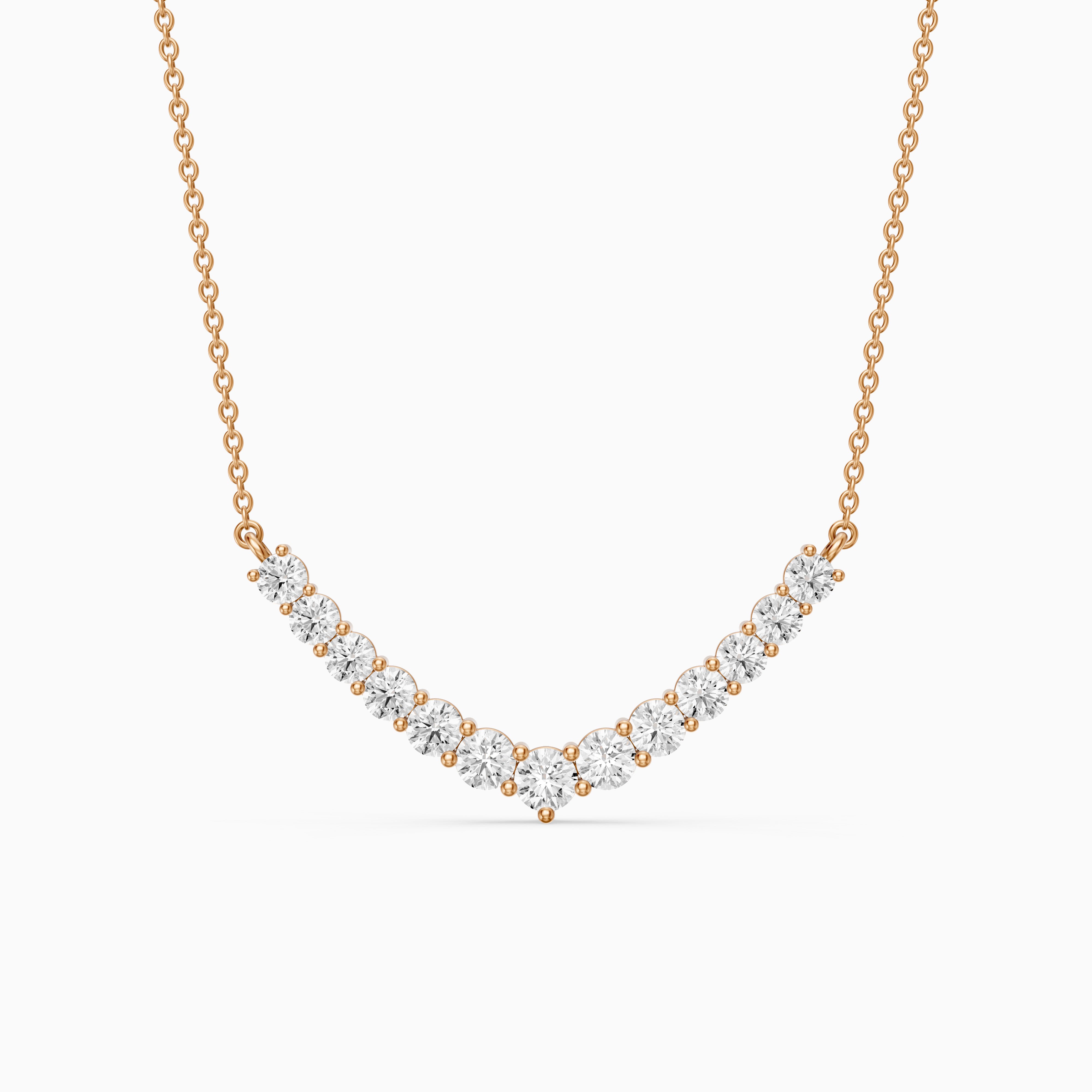 Drew Round Lab Grown Diamond Curve Necklace