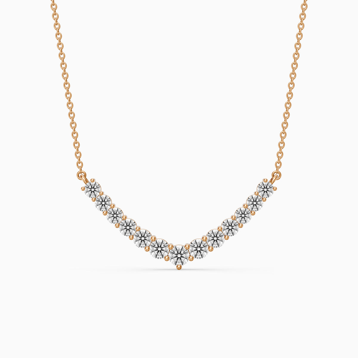 Drew Round Lab Grown Diamond Curve Necklace