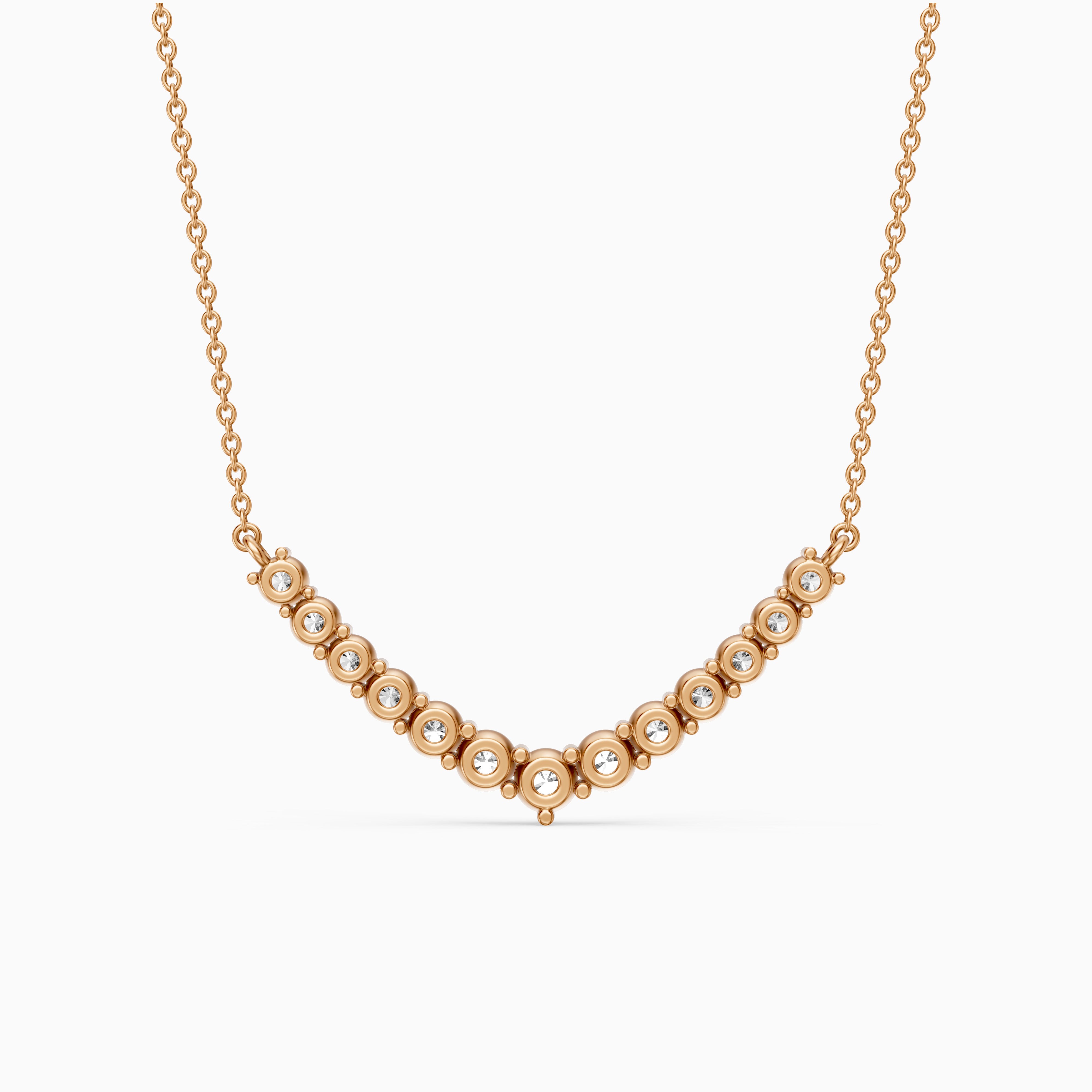 Drew Round Lab Grown Diamond Curve Necklace