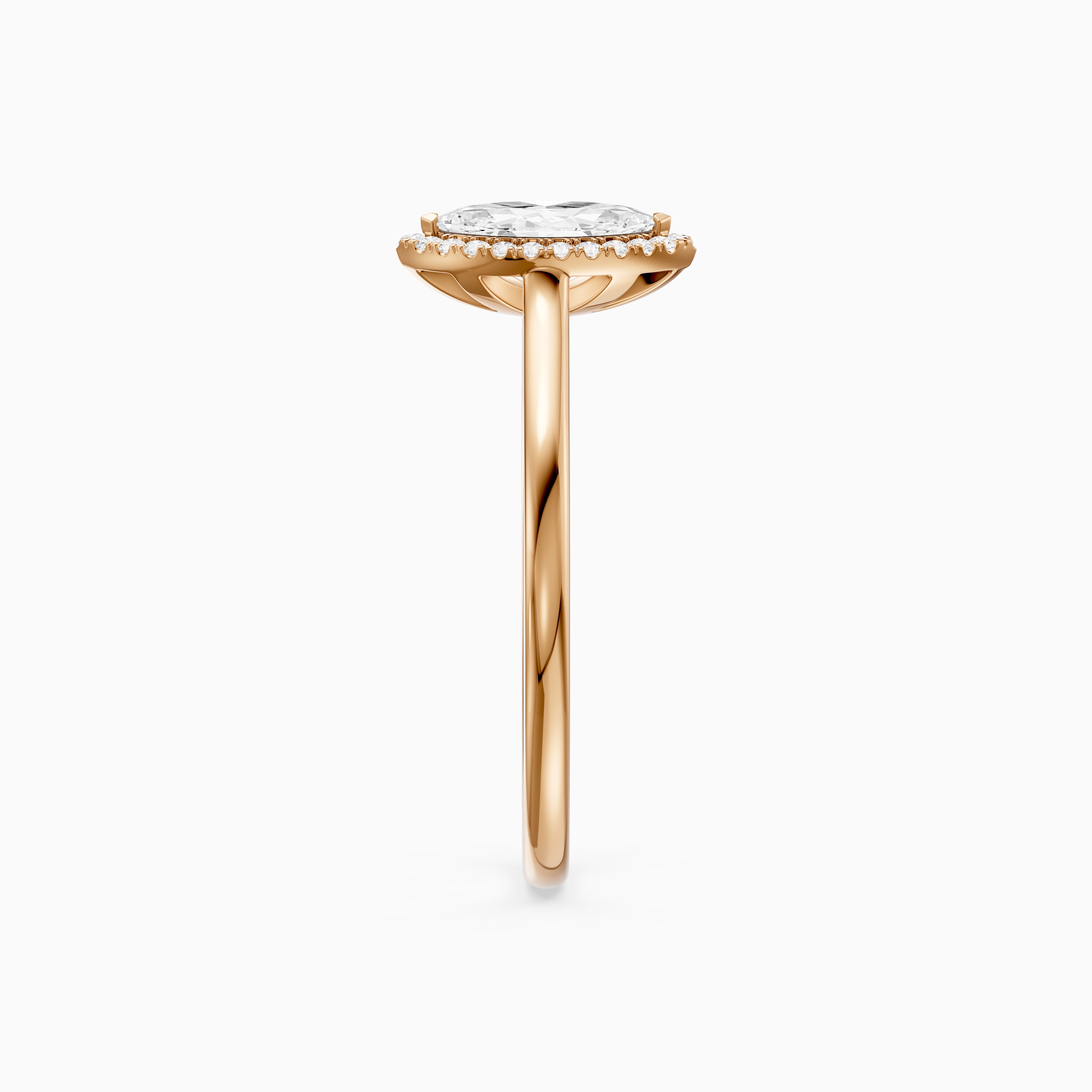 Trinity Marquise Cut Halo Cathedral Style Lab Grown Diamond Ring