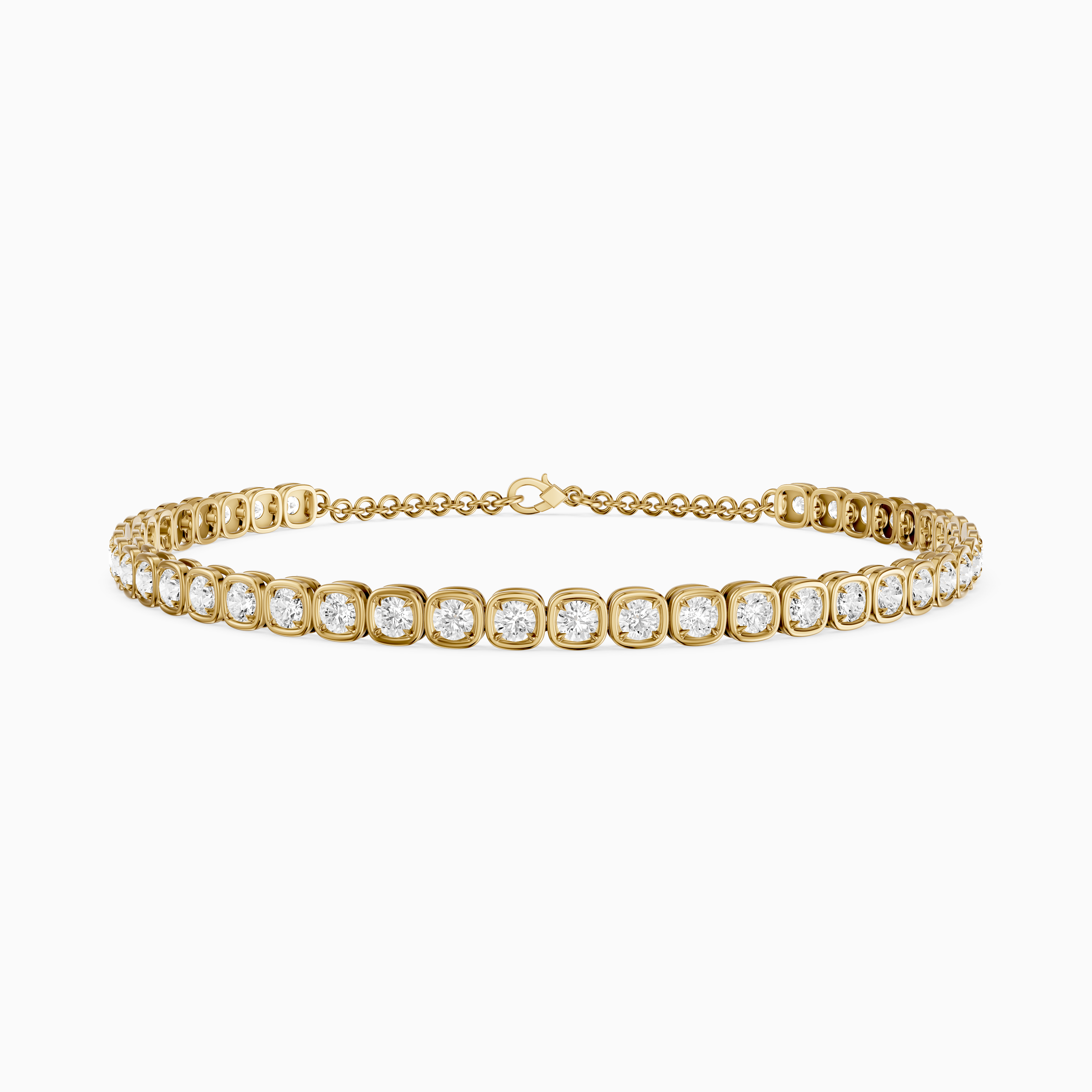 Cherine Round Lab Grown Diamond Bezel with Prong Tennis Bracelet