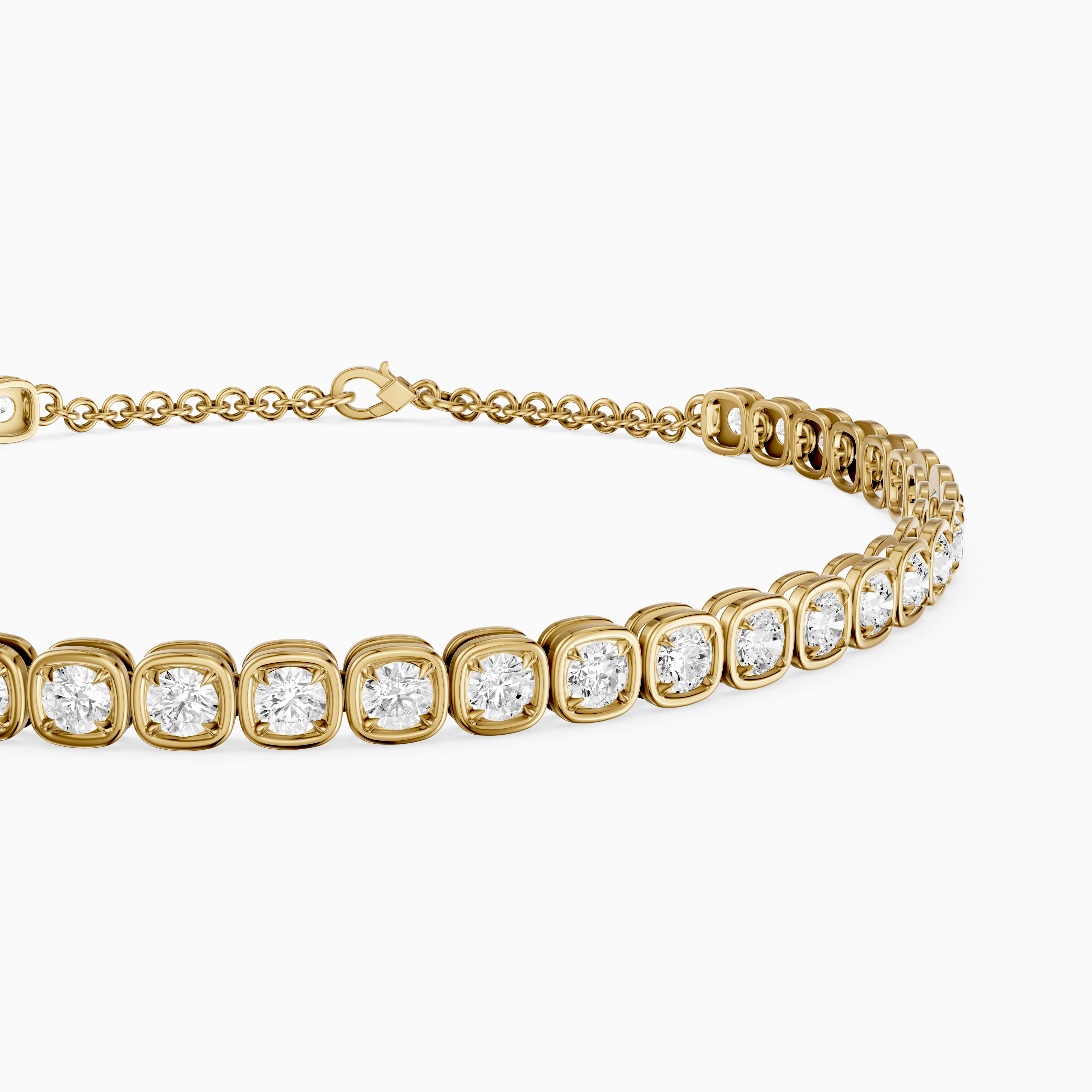 Cherine Round Lab Grown Diamond Bezel with Prong Tennis Bracelet