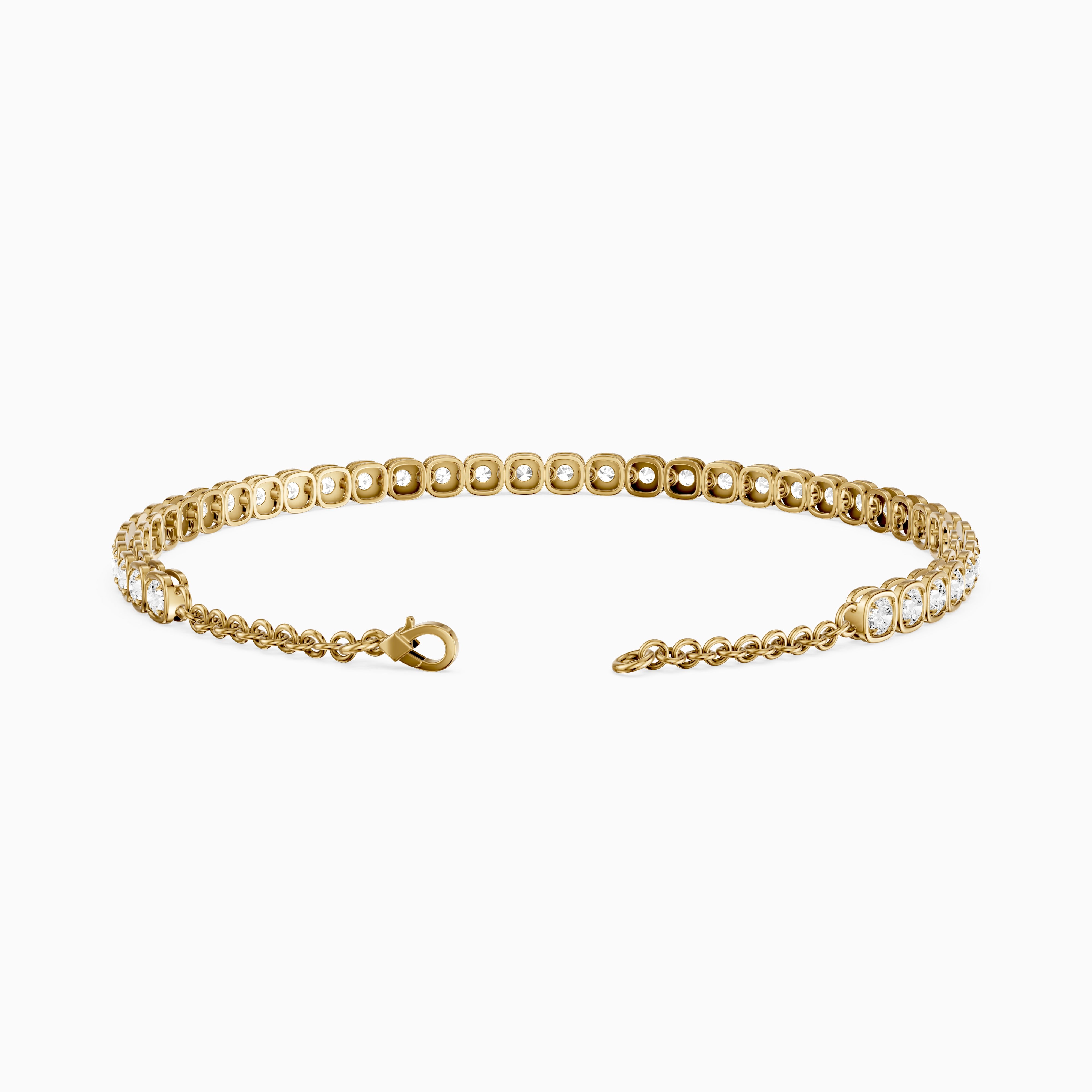 Cherine Round Lab Grown Diamond Bezel with Prong Tennis Bracelet