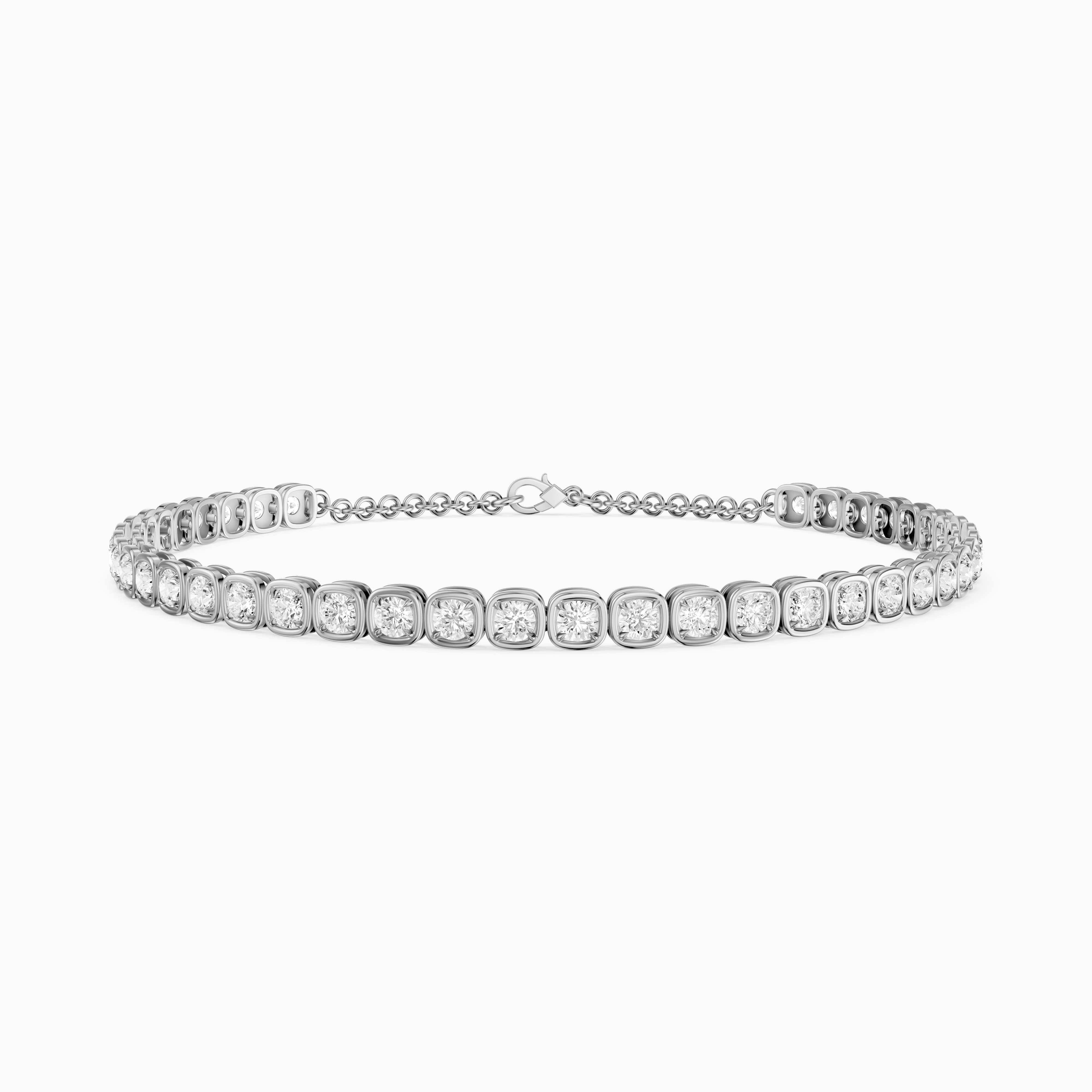 Cherine Round Lab Grown Diamond Bezel with Prong Tennis Bracelet
