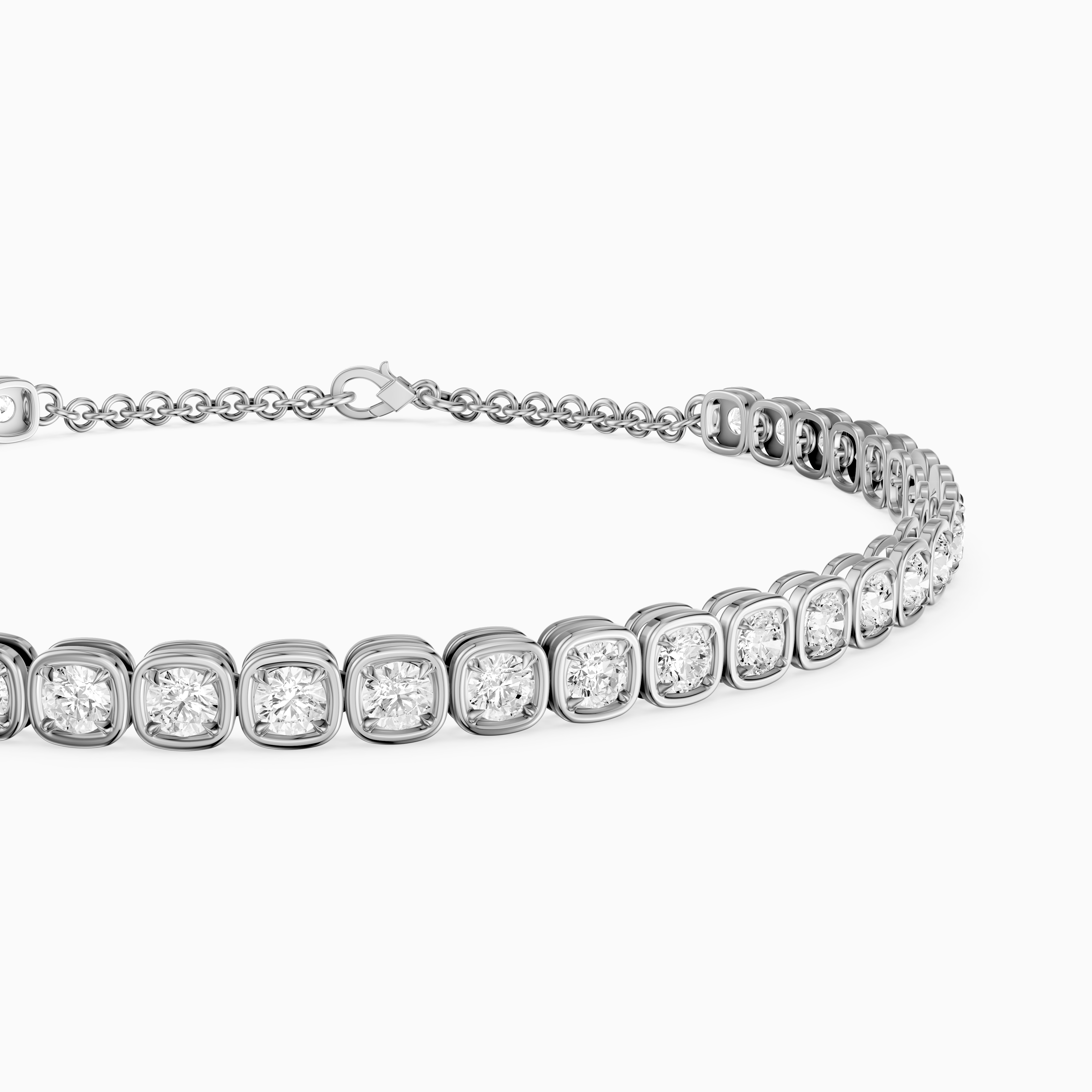 Cherine Round Lab Grown Diamond Bezel with Prong Tennis Bracelet