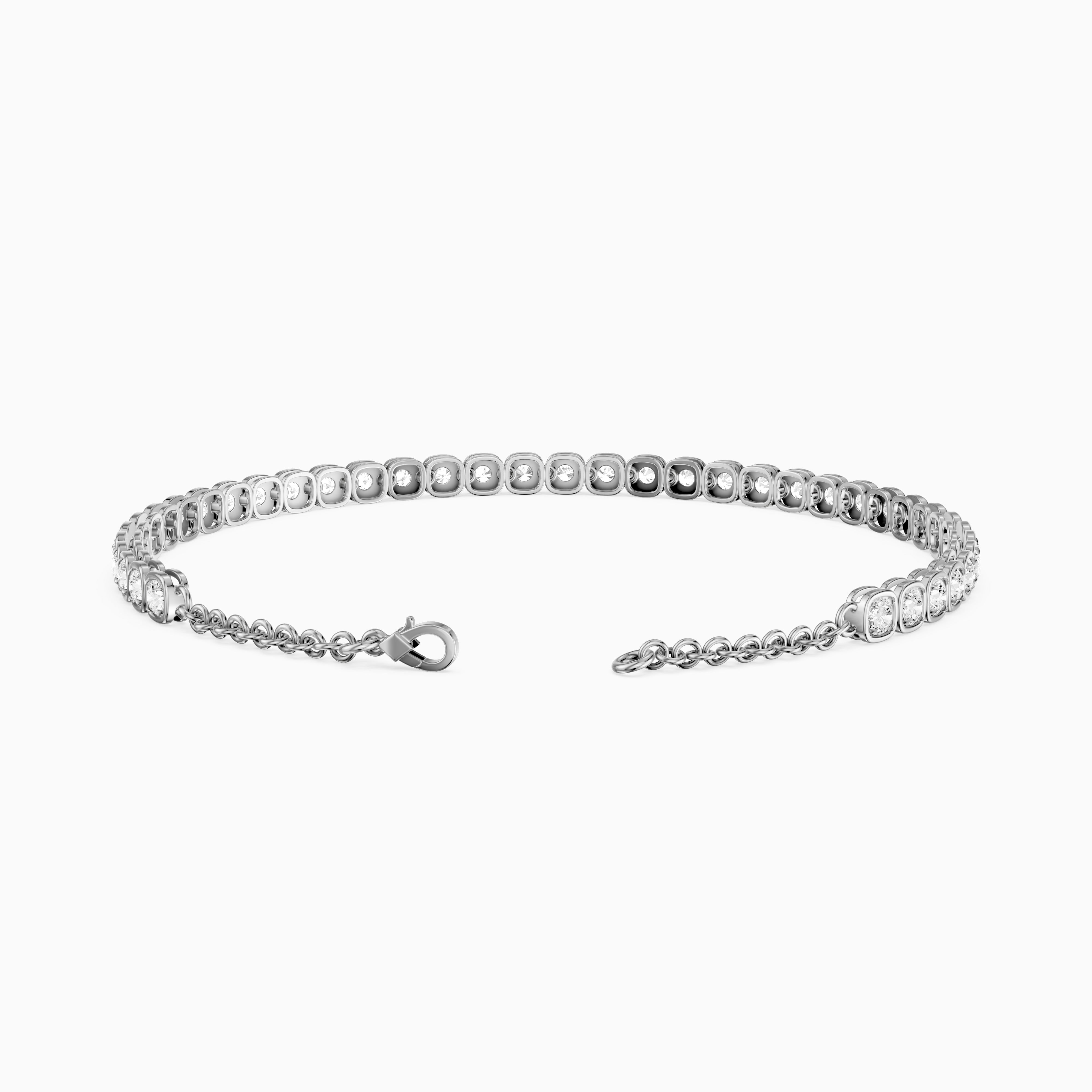 Cherine Round Lab Grown Diamond Bezel with Prong Tennis Bracelet