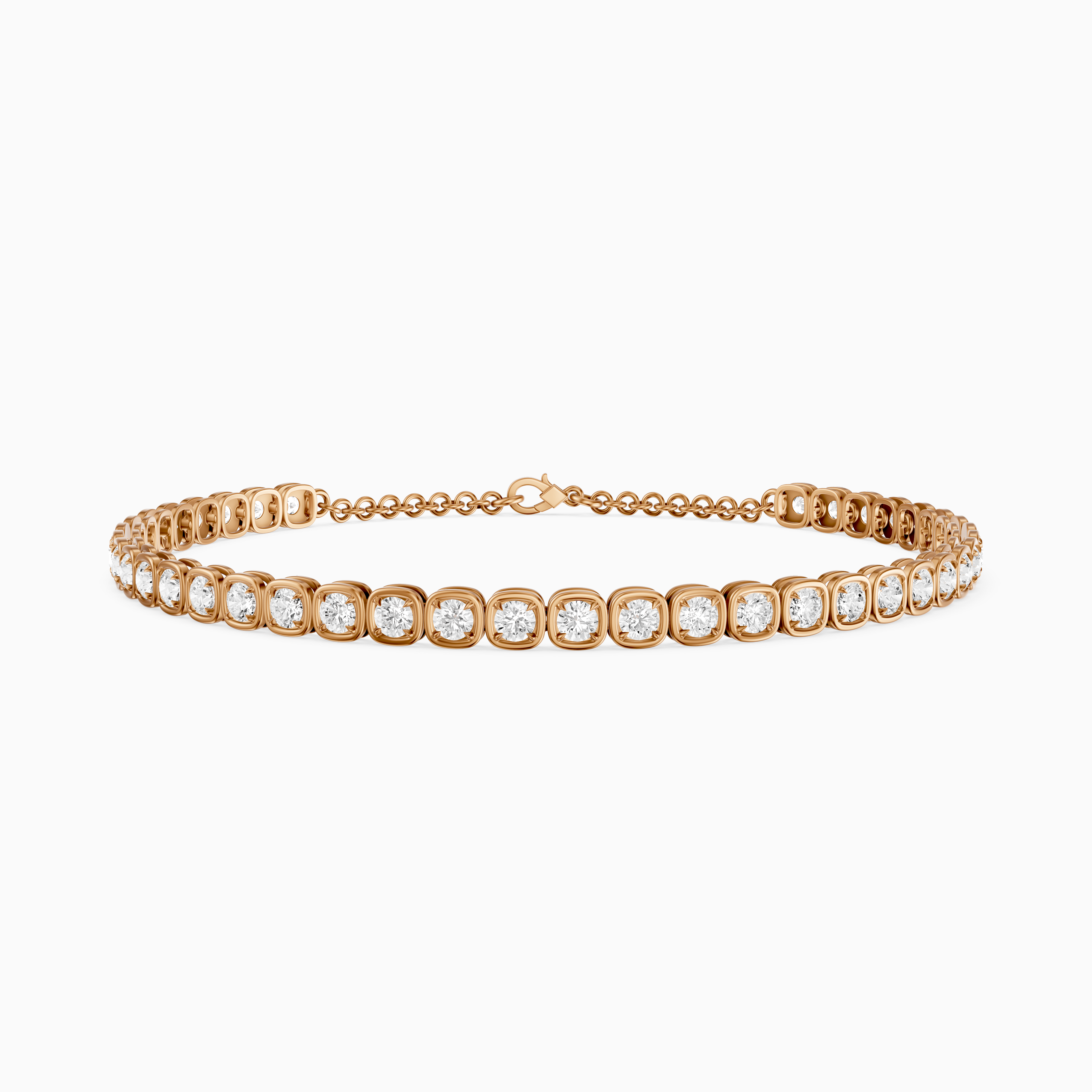 Cherine Round Lab Grown Diamond Bezel with Prong Tennis Bracelet