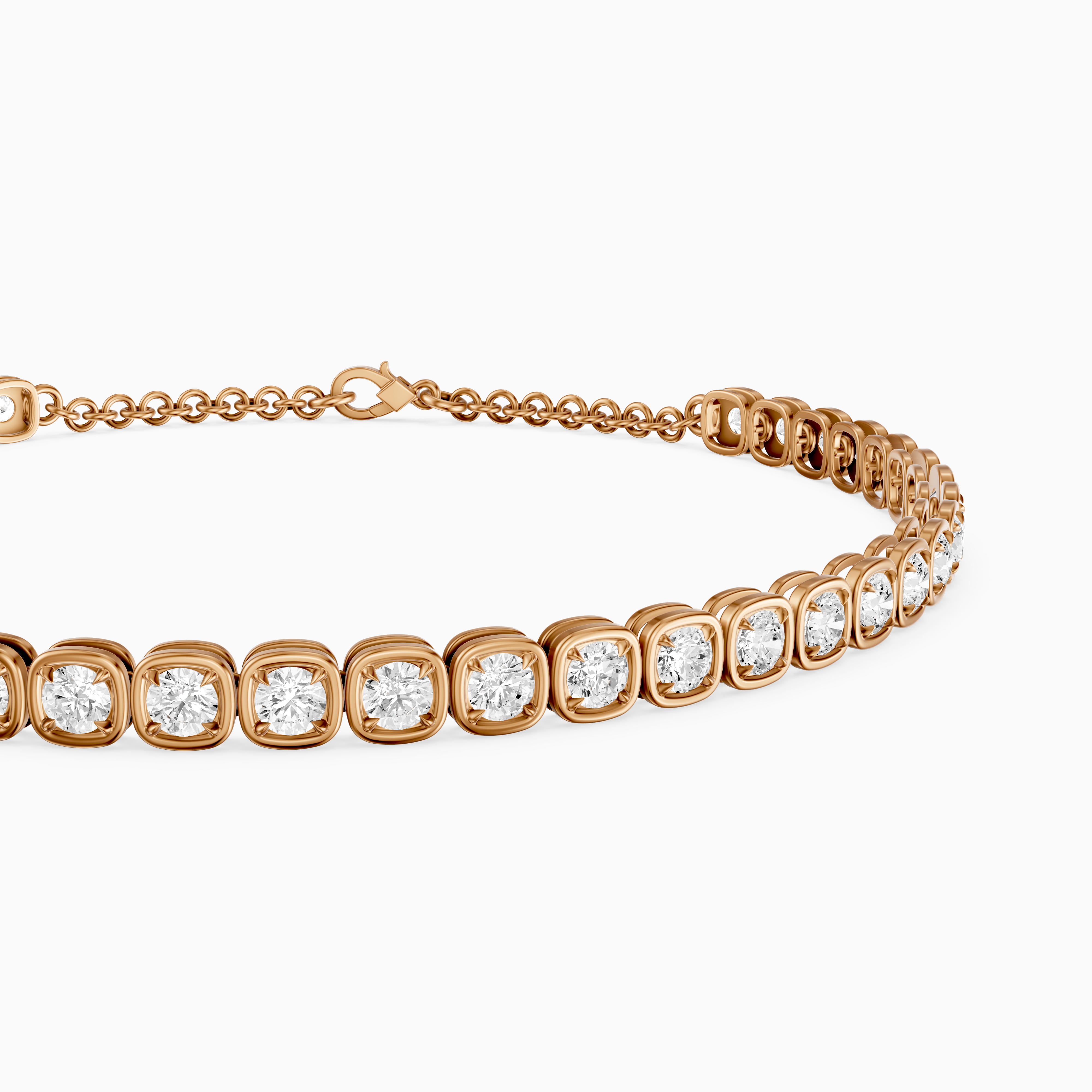Cherine Round Lab Grown Diamond Bezel with Prong Tennis Bracelet