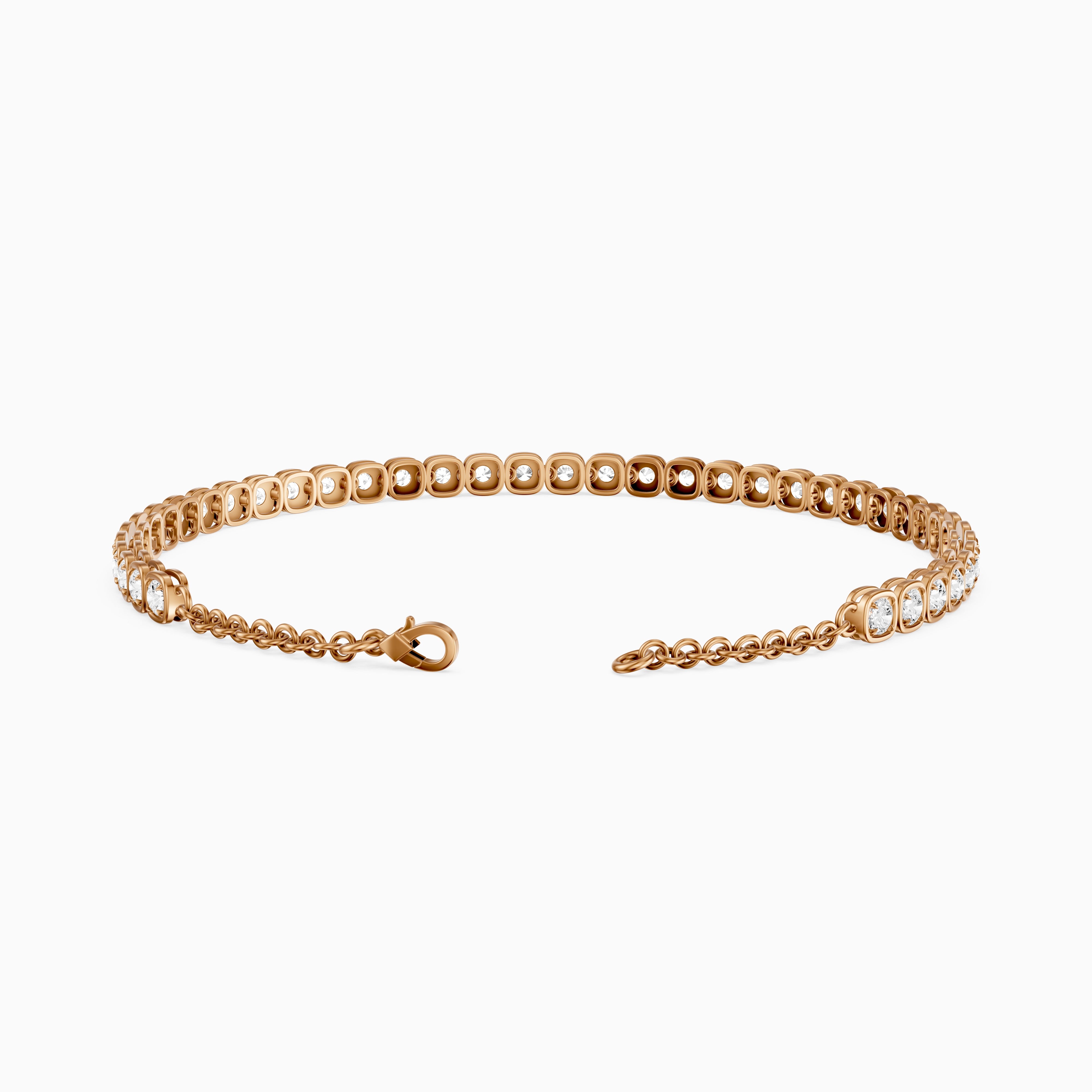 Cherine Round Lab Grown Diamond Bezel with Prong Tennis Bracelet