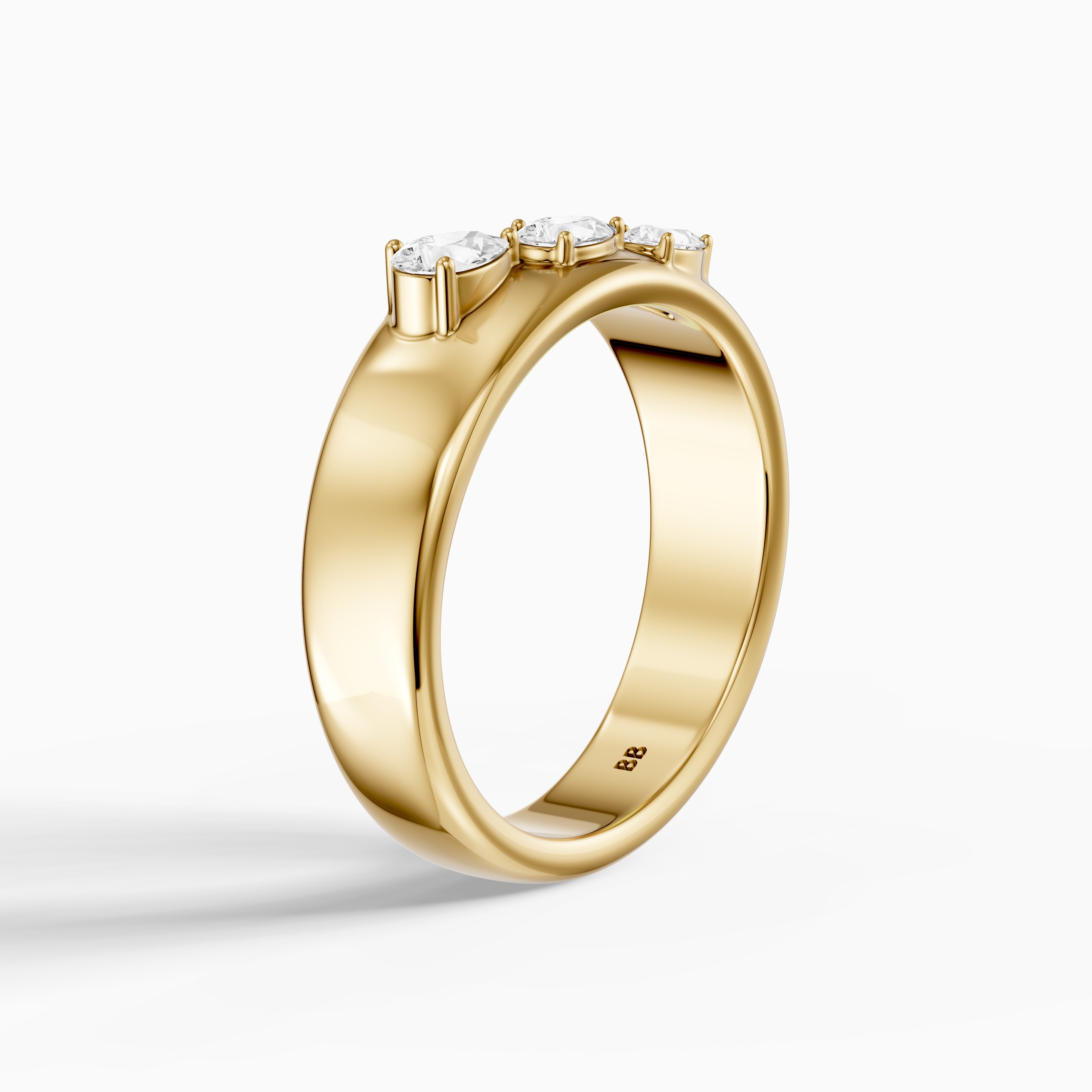 Britta Pear Cut Lab Diamond Graduated Three Stone Cigar Band