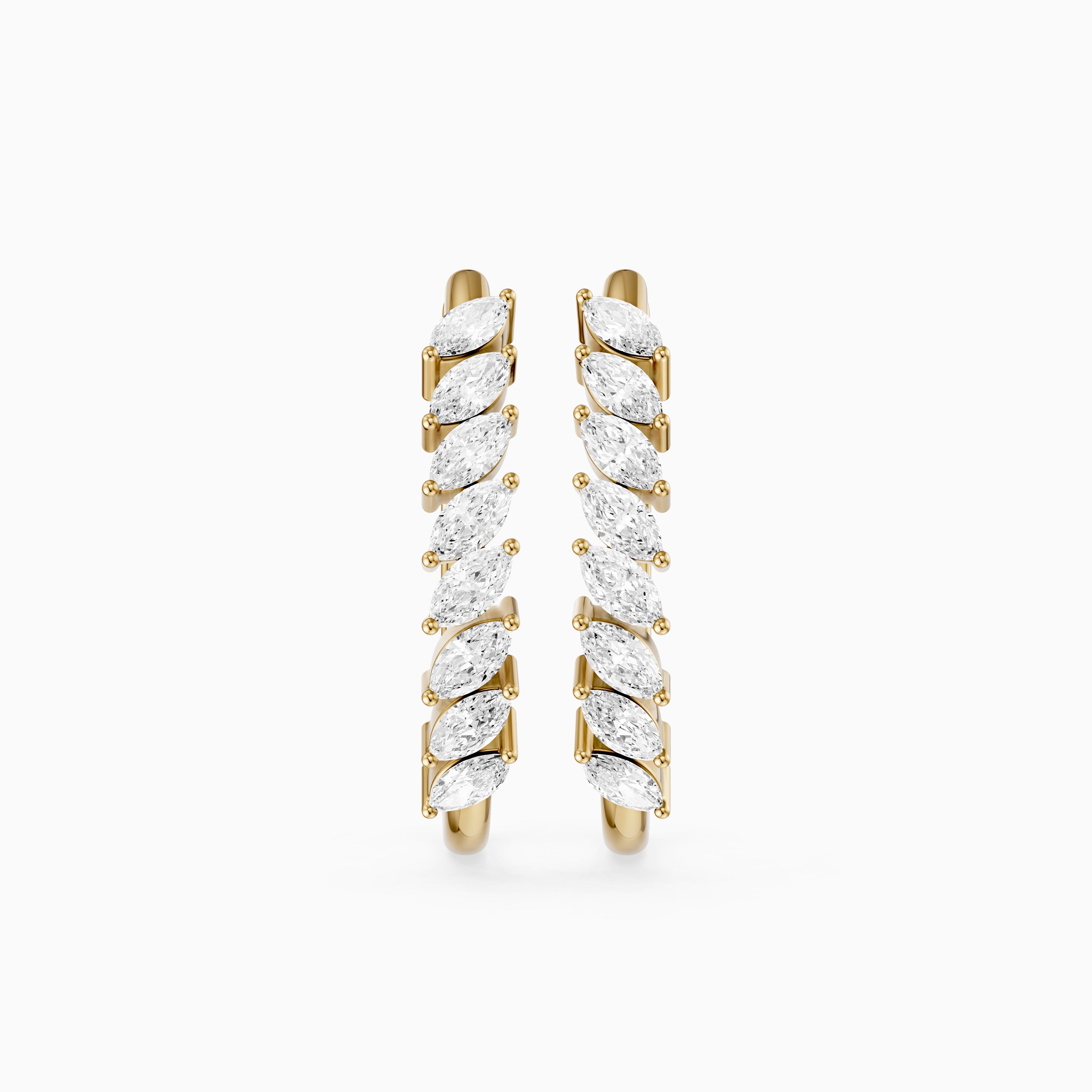 Luca Marquise Cut Lab Grown Diamond Vine Hoop Earrings