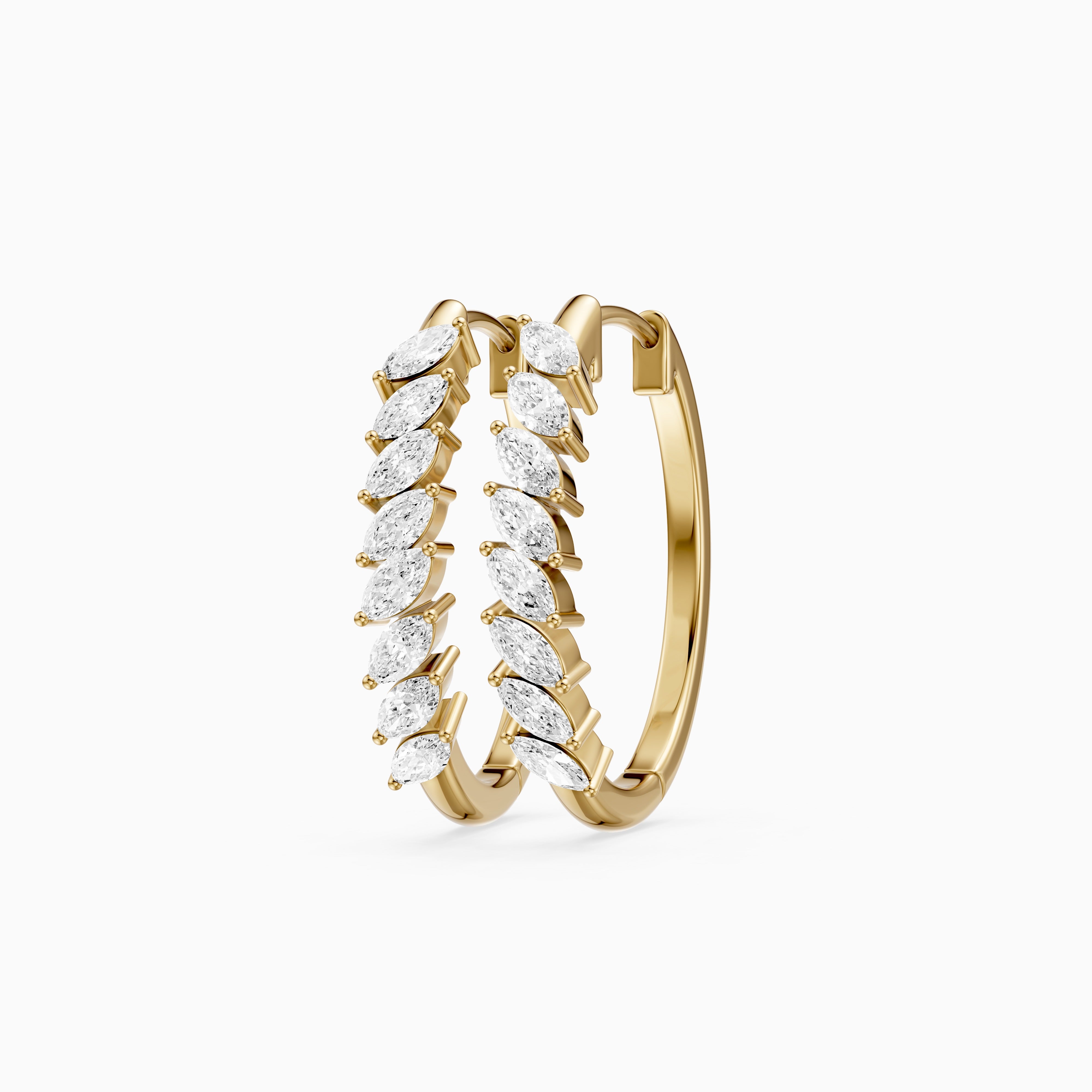 Luca Marquise Cut Lab Grown Diamond Vine Hoop Earrings