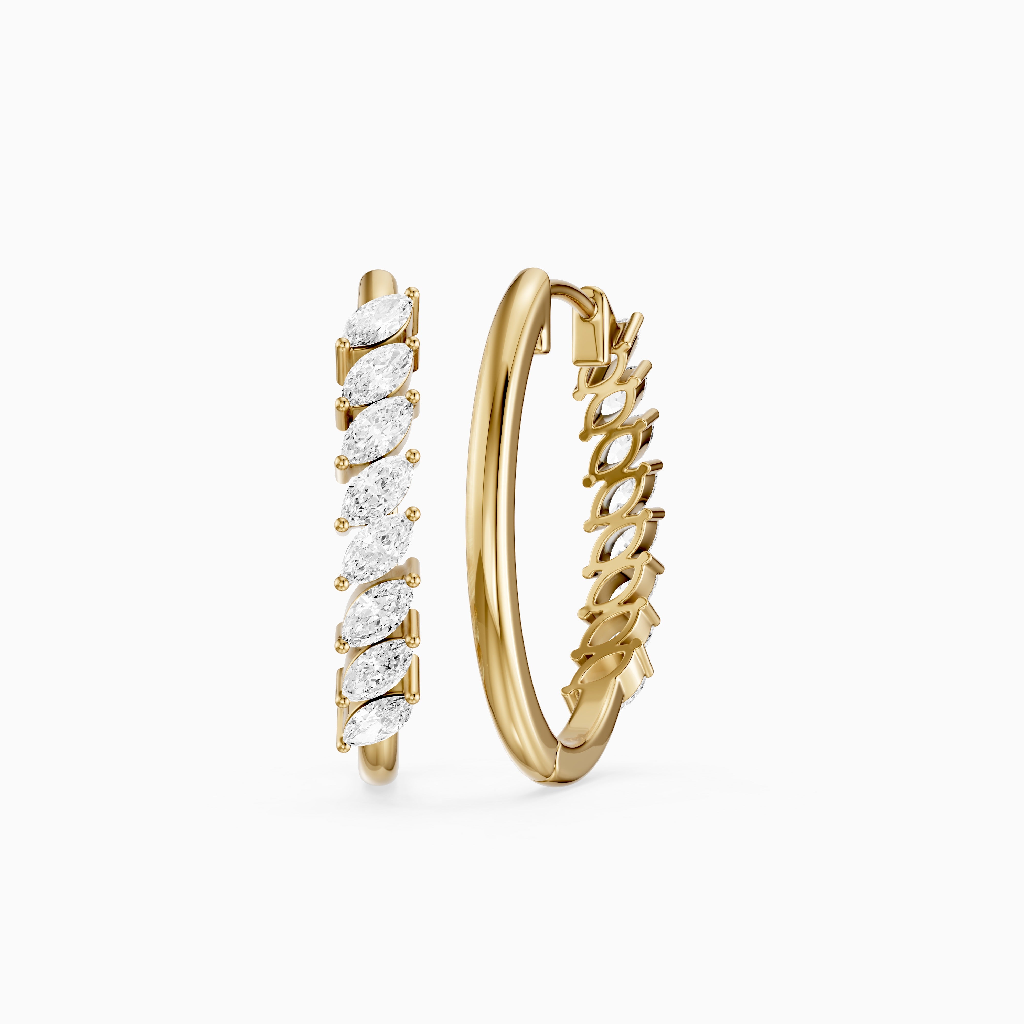 Luca Marquise Cut Lab Grown Diamond Vine Hoop Earrings