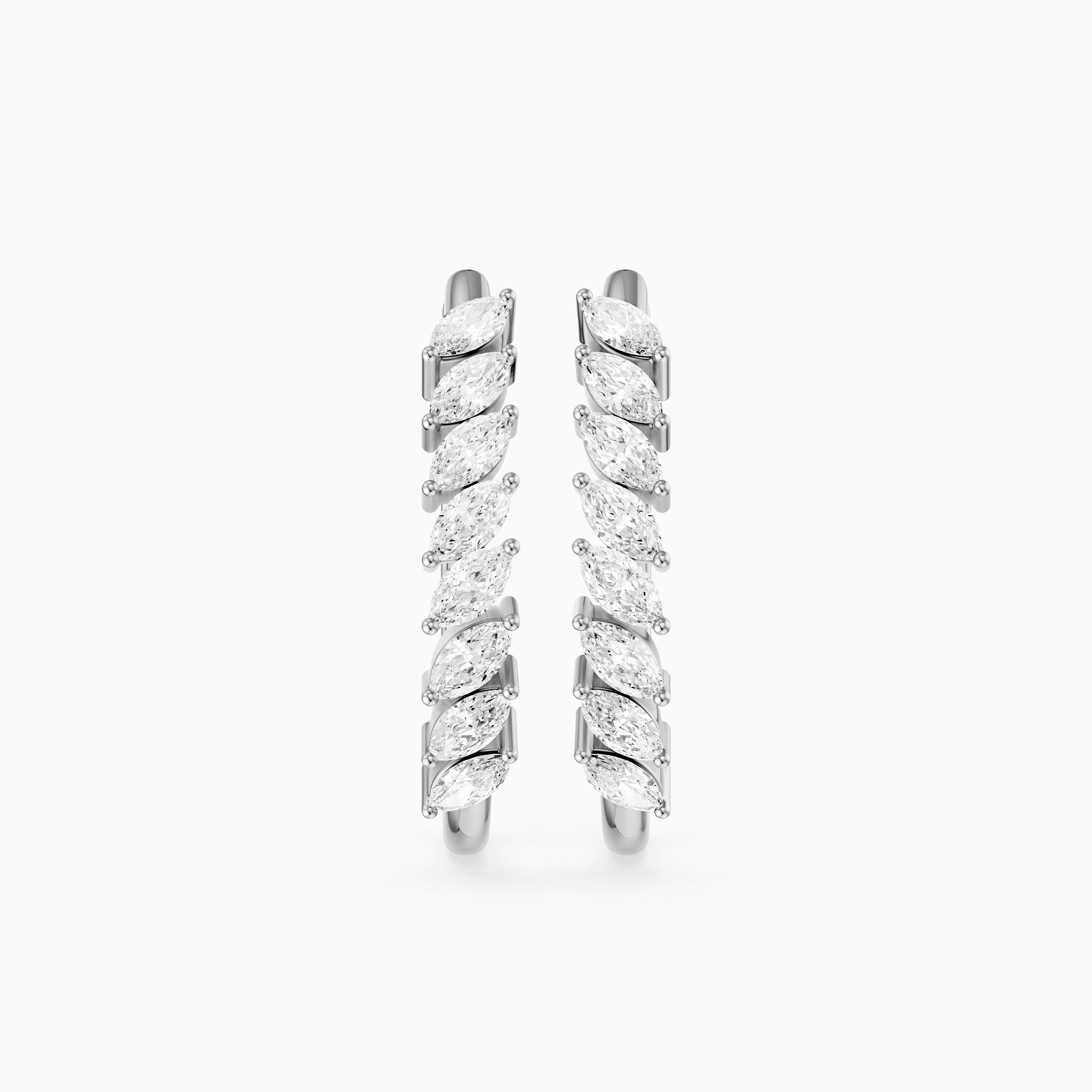 Luca Marquise Cut Lab Grown Diamond Vine Hoop Earrings