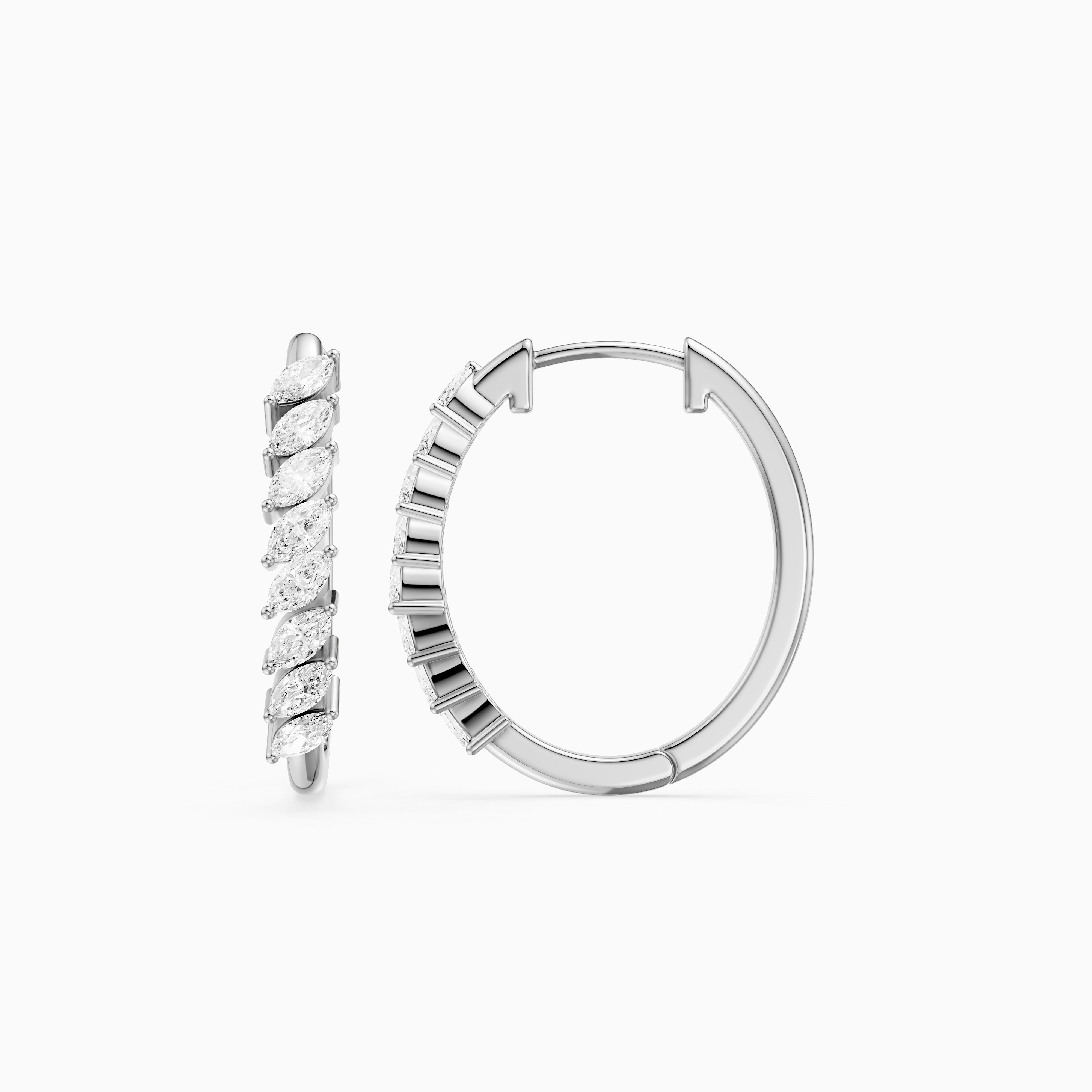 Luca Marquise Cut Lab Grown Diamond Vine Hoop Earrings