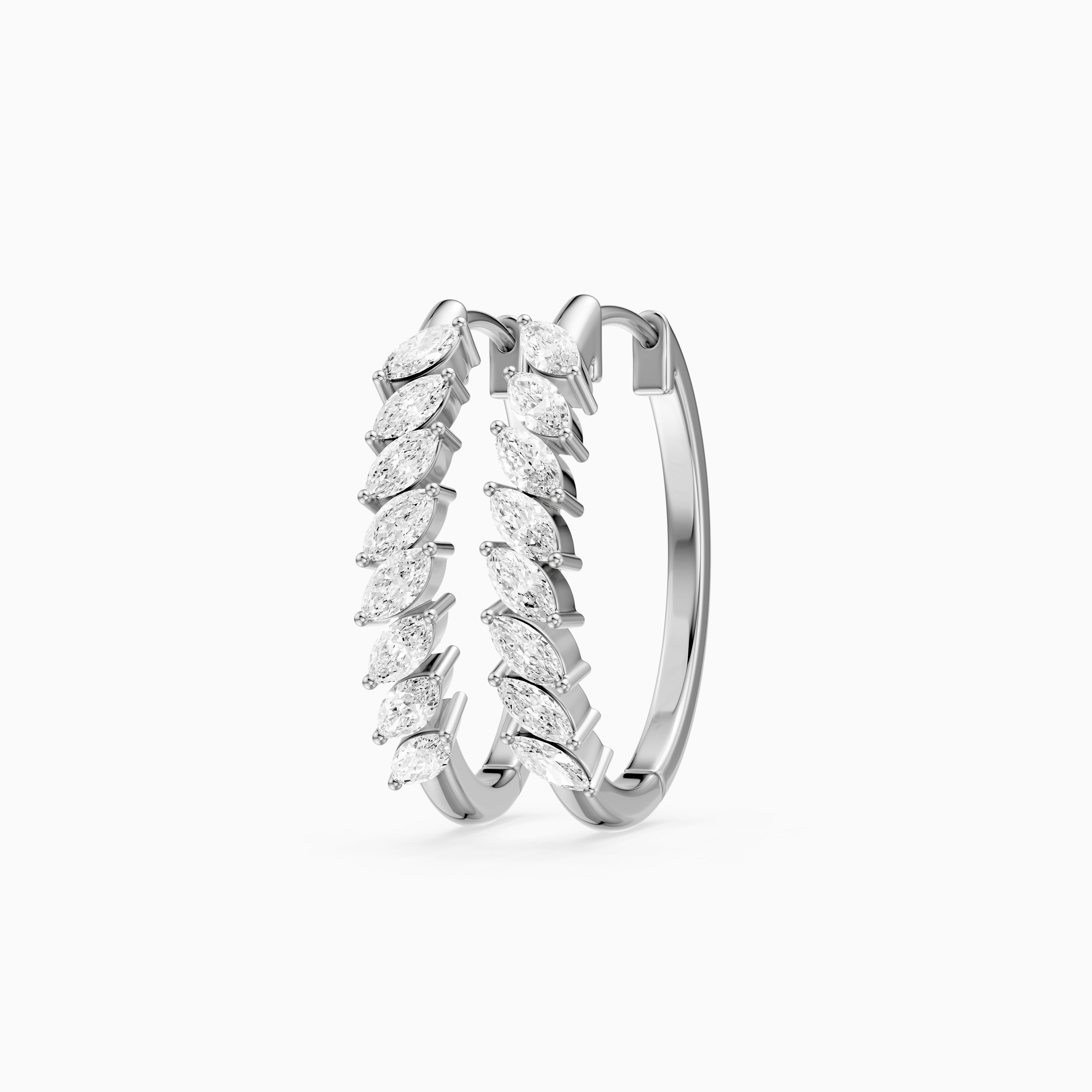 Luca Marquise Cut Lab Grown Diamond Vine Hoop Earrings