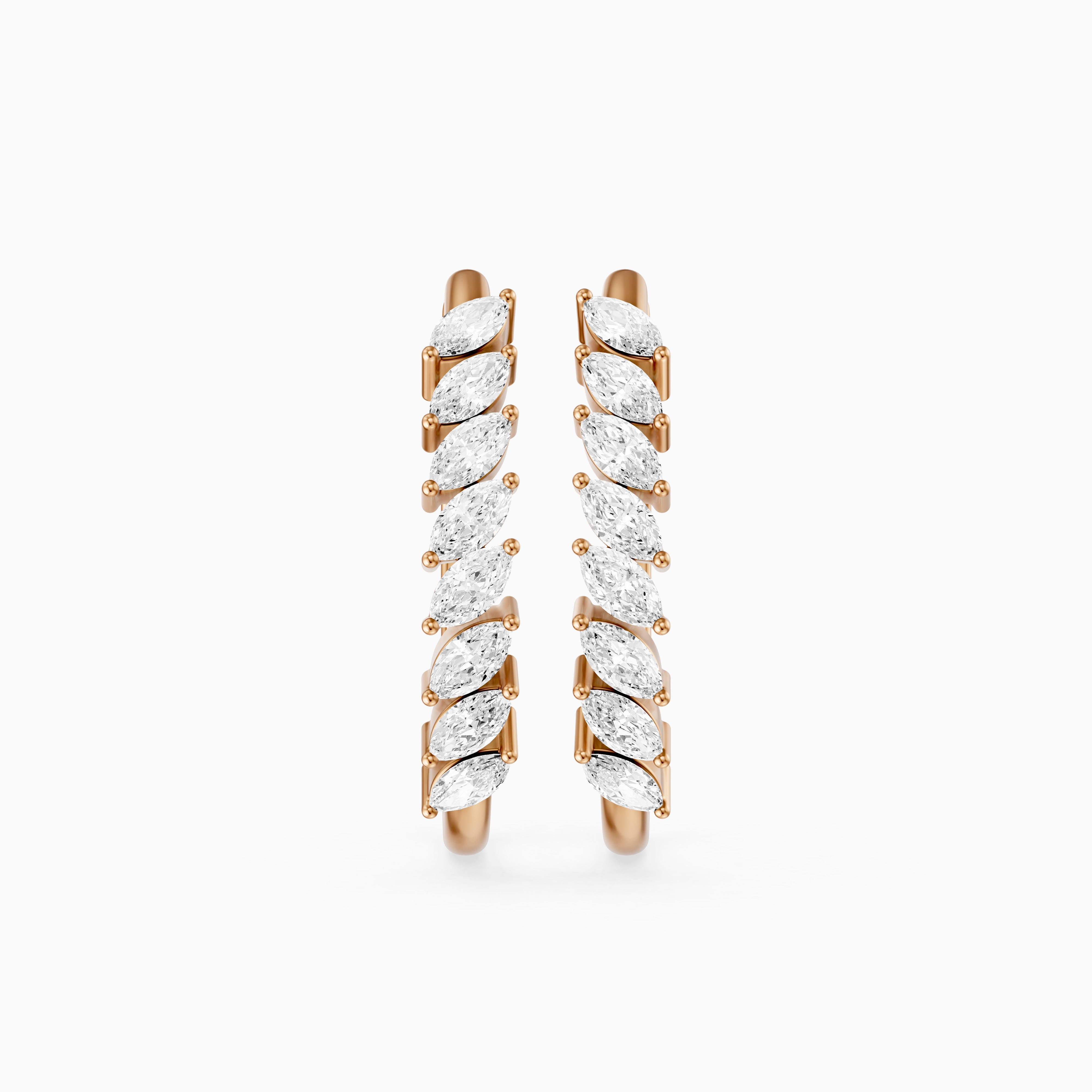 Luca Marquise Cut Lab Grown Diamond Vine Hoop Earrings