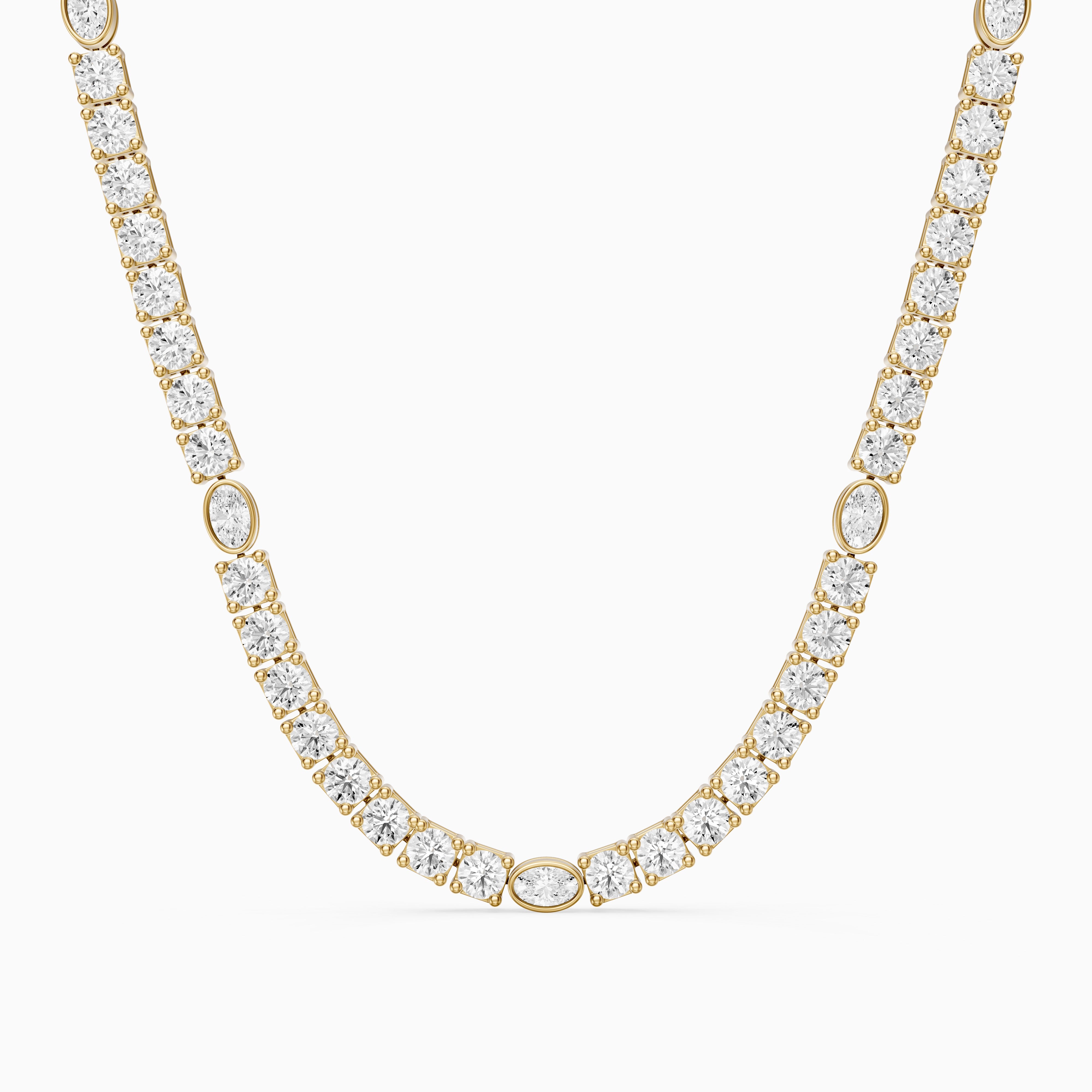 Juniper Oval Lab Grown Diamond Station Tennis Necklace