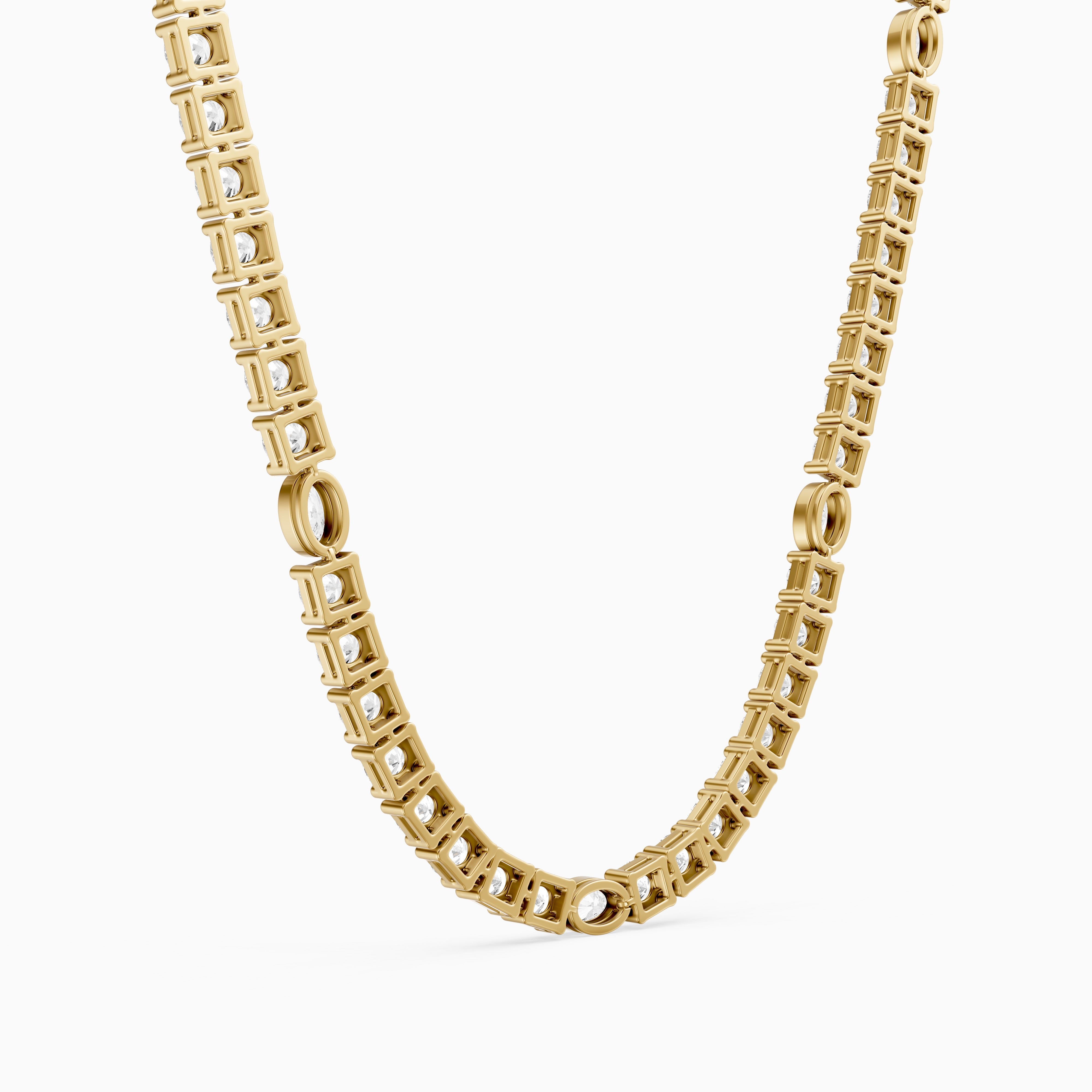 Juniper Oval Lab Grown Diamond Station Tennis Necklace