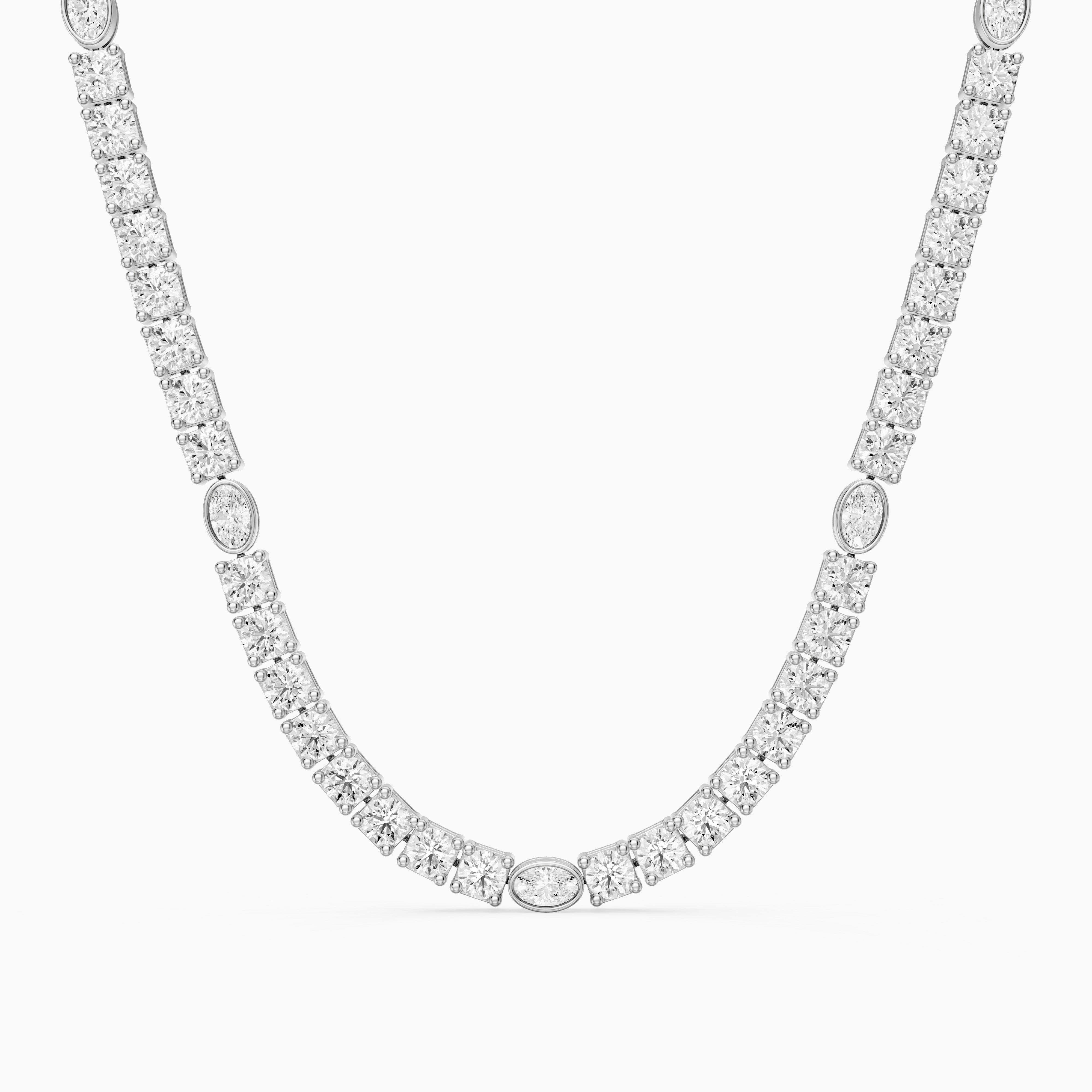 Juniper Oval Lab Grown Diamond Station Tennis Necklace