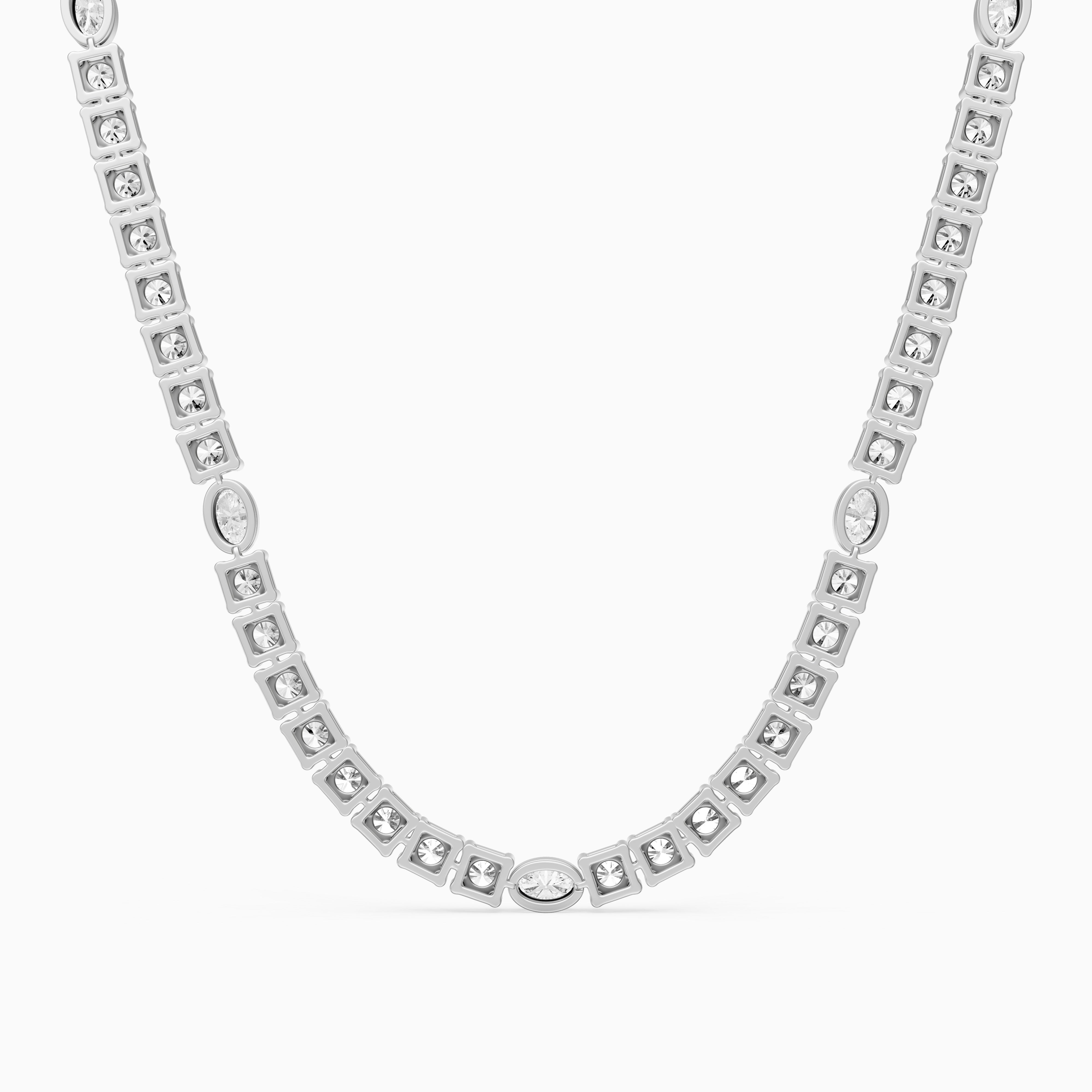 Juniper Oval Lab Grown Diamond Station Tennis Necklace
