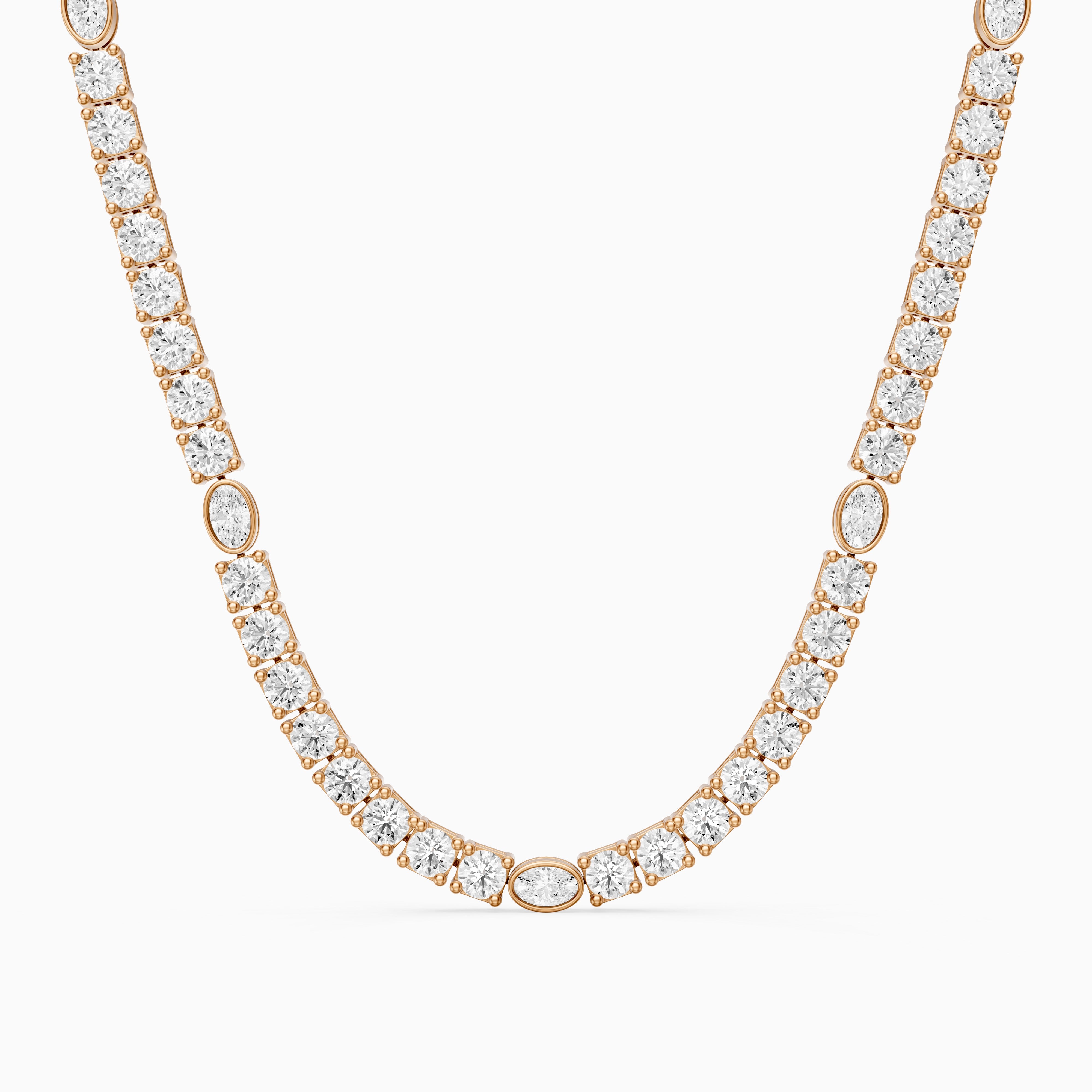Juniper Oval Lab Grown Diamond Station Tennis Necklace