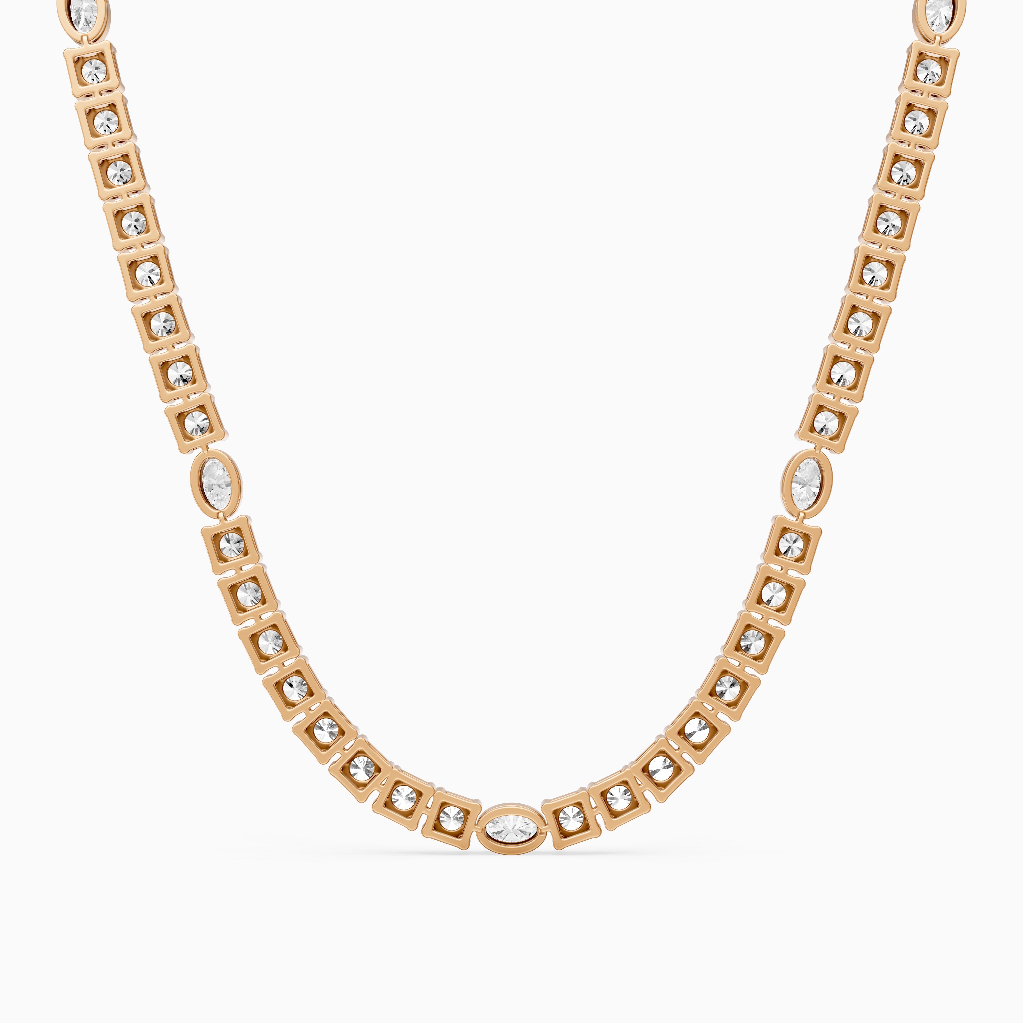 Juniper Oval Lab Grown Diamond Station Tennis Necklace